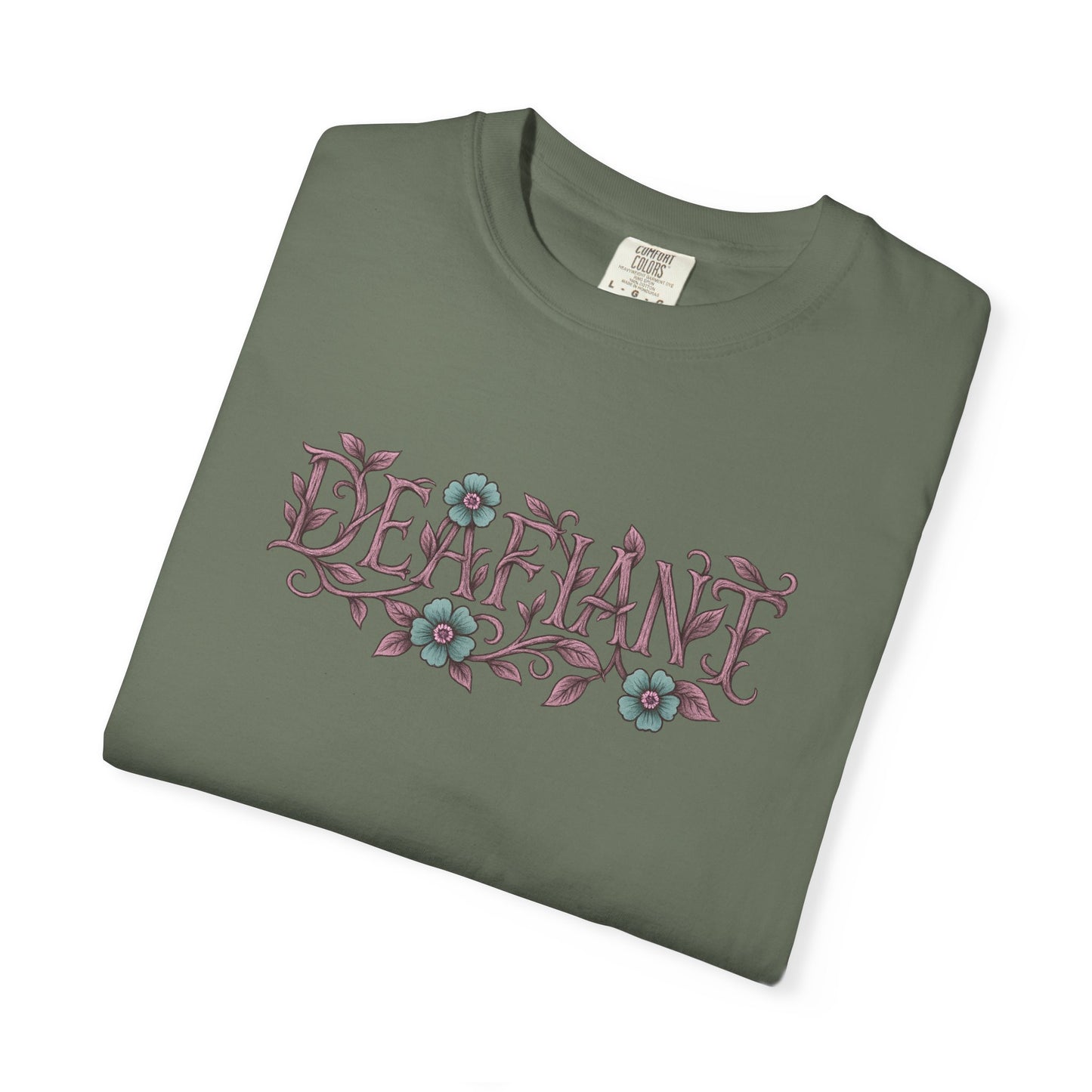 "Rooted & Rebellious" β The Pink Llama x DEAFIANT Floral Collab Tee | Unisex Garment-Dyed T-shirt