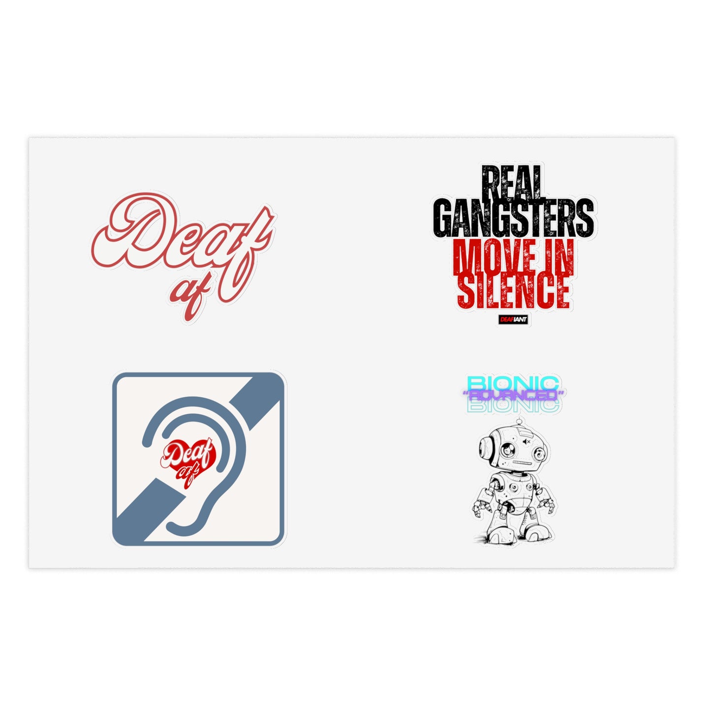DEAFIANT Identity Sticker Pack – “Deaf AF + Tech & Truth” Series | Unique Designs for Personalizing Laptops, Notebooks, Gifts, and More!