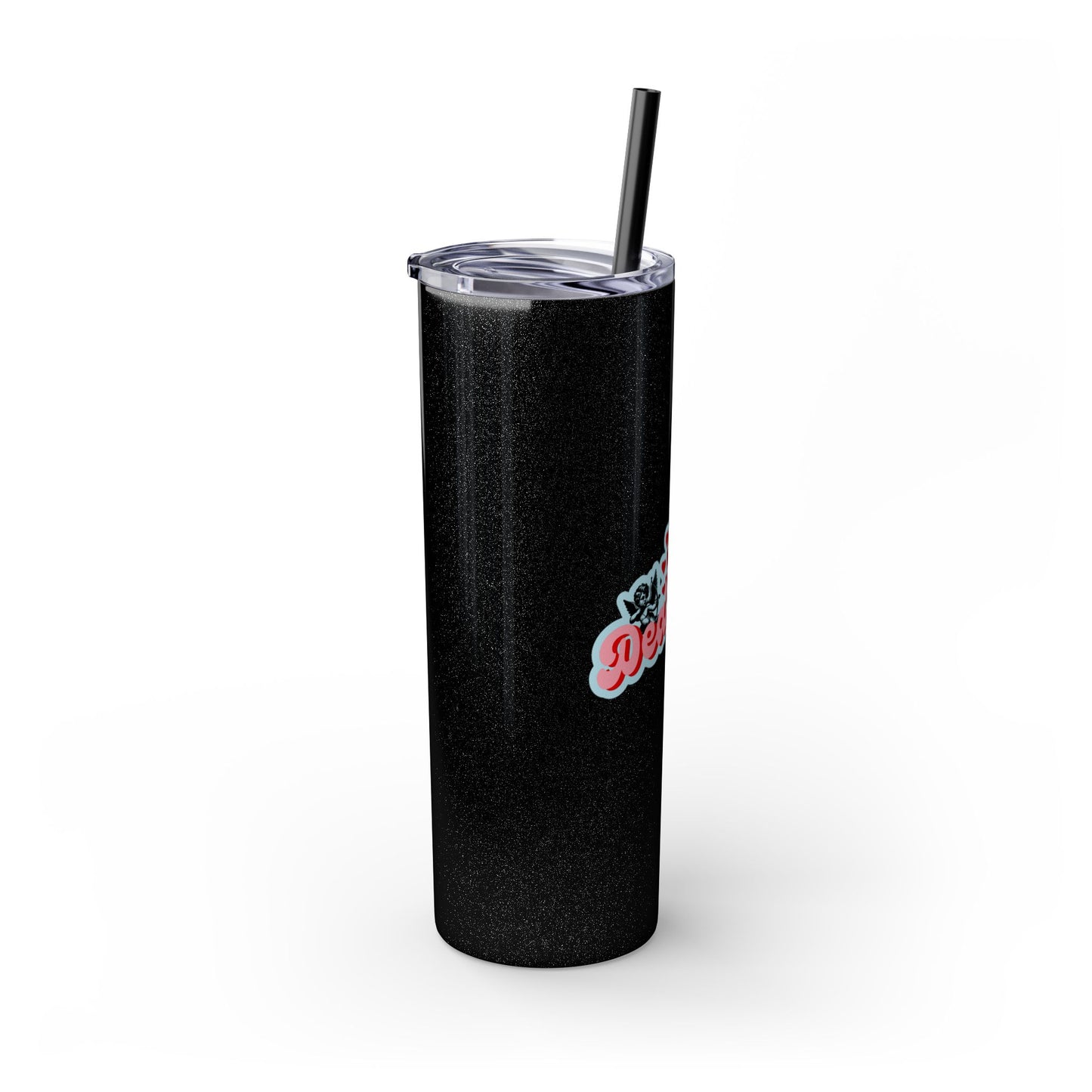 DEAFIANT The Deaf Lover Girl Skinny Tumbler with Straw, 20oz