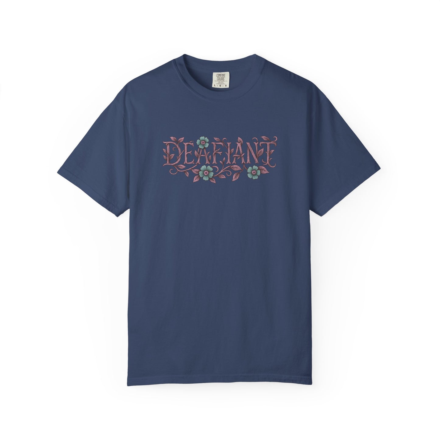 "Rooted & Rebellious" β The Pink Llama x DEAFIANT Floral Collab Tee | Unisex Garment-Dyed T-shirt