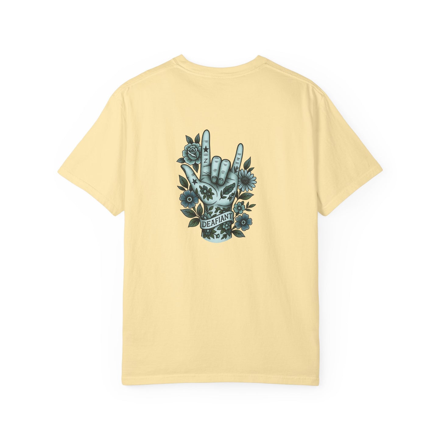 "Rooted Rebels β The Pink Llama x DEAFIANT Floral Collab Tee Unisex T-Shirt
