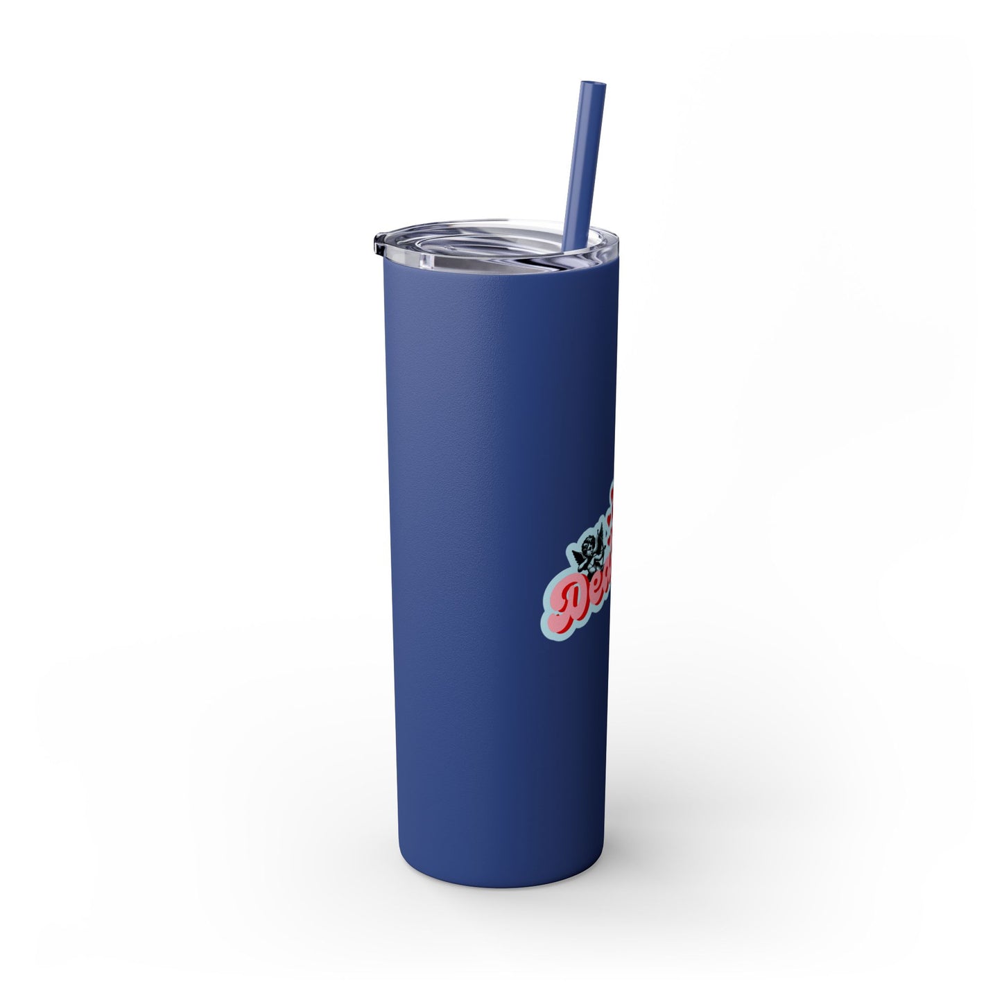 DEAFIANT The Deaf Lover Girl Skinny Tumbler with Straw, 20oz