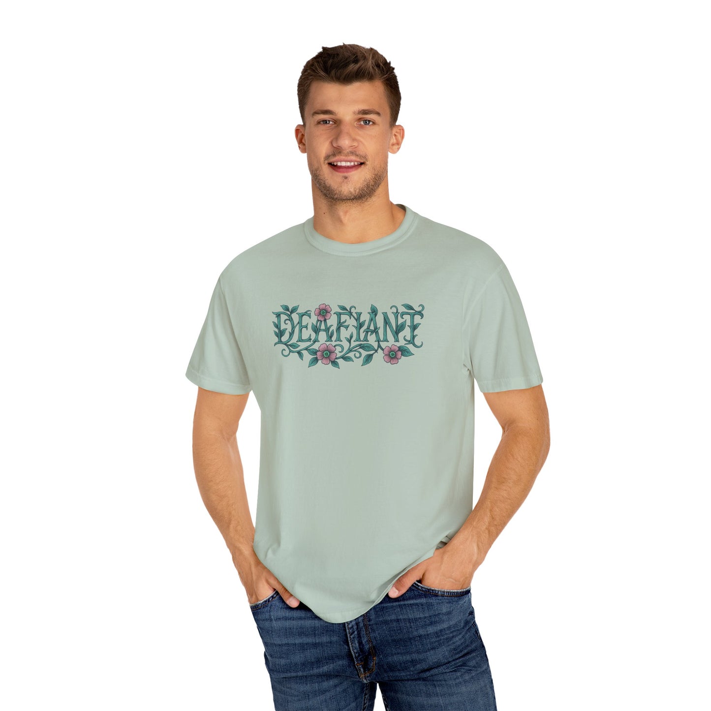"Rooted Rebels β The Pink Llama x DEAFIANT Floral Collab Tee Unisex T-Shirt