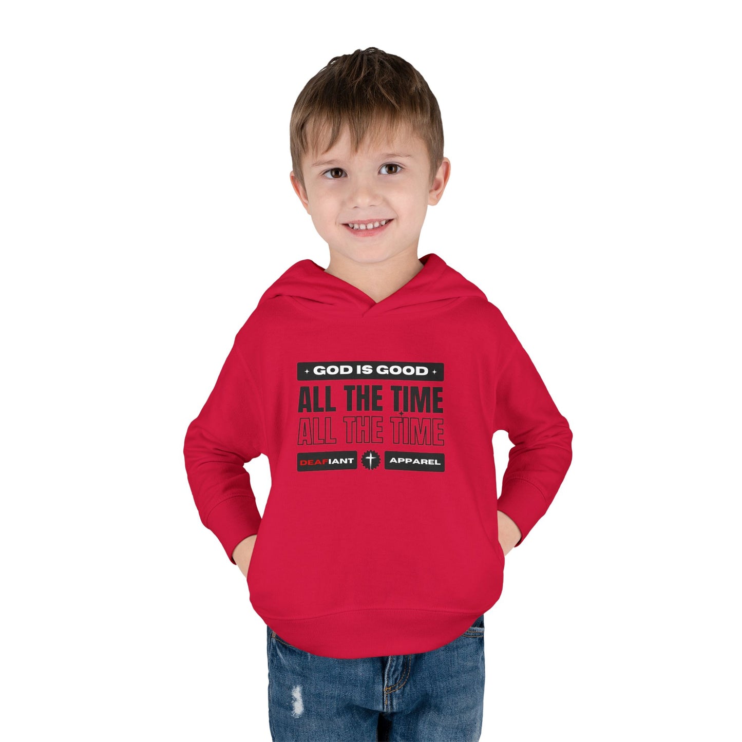 DEAFIANT KIDS | God Is Good – All the Time! Kids Praise Hoodie | Unisex