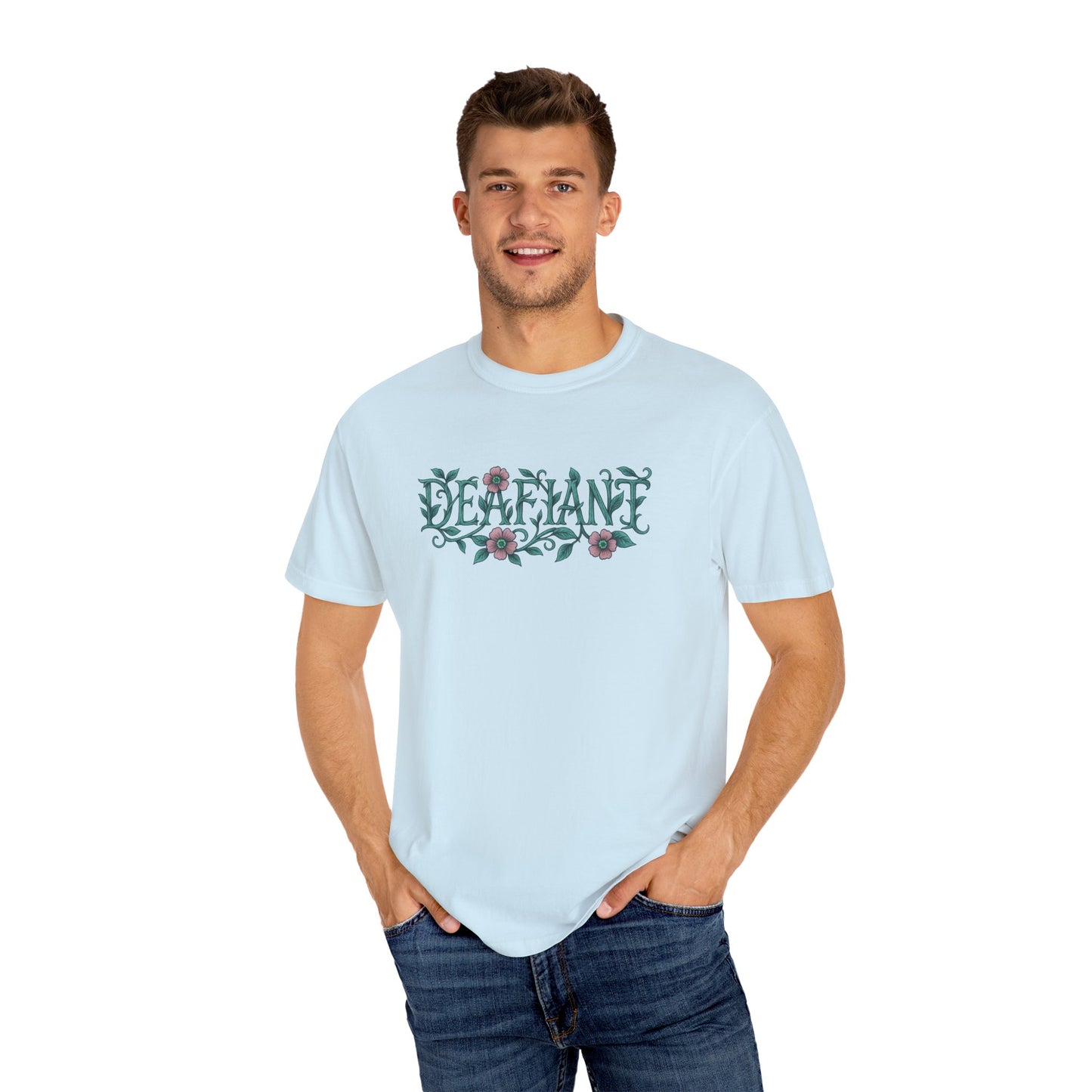 "Rooted Rebels β The Pink Llama x DEAFIANT Floral Collab Tee Unisex T-Shirt
