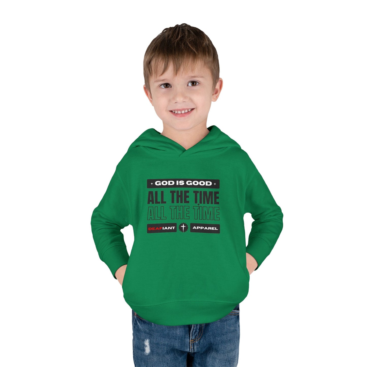DEAFIANT KIDS | God Is Good – All the Time! Kids Praise Hoodie | Unisex