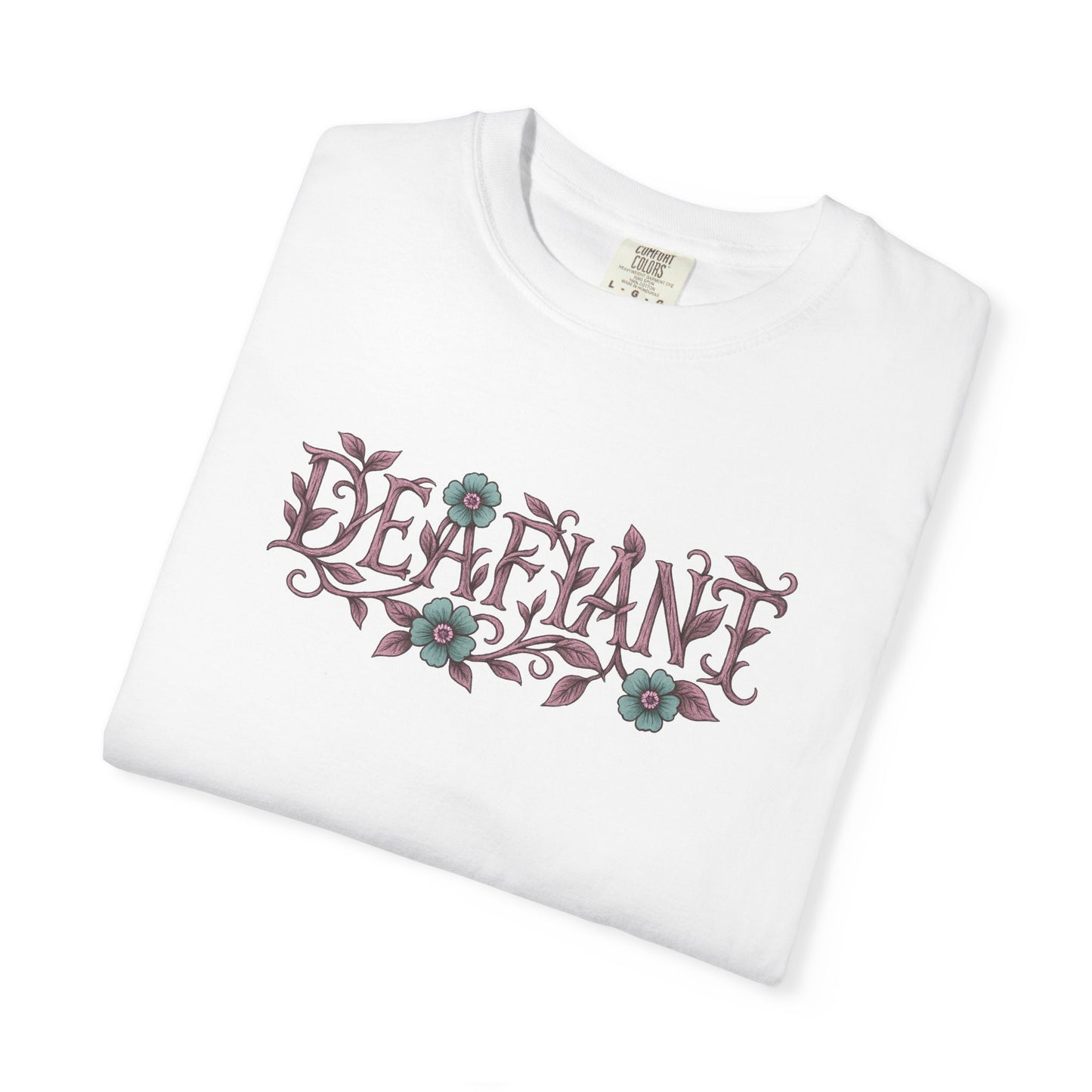 "Rooted & Rebellious" β The Pink Llama x DEAFIANT Floral Collab Tee | Unisex Garment-Dyed T-shirt