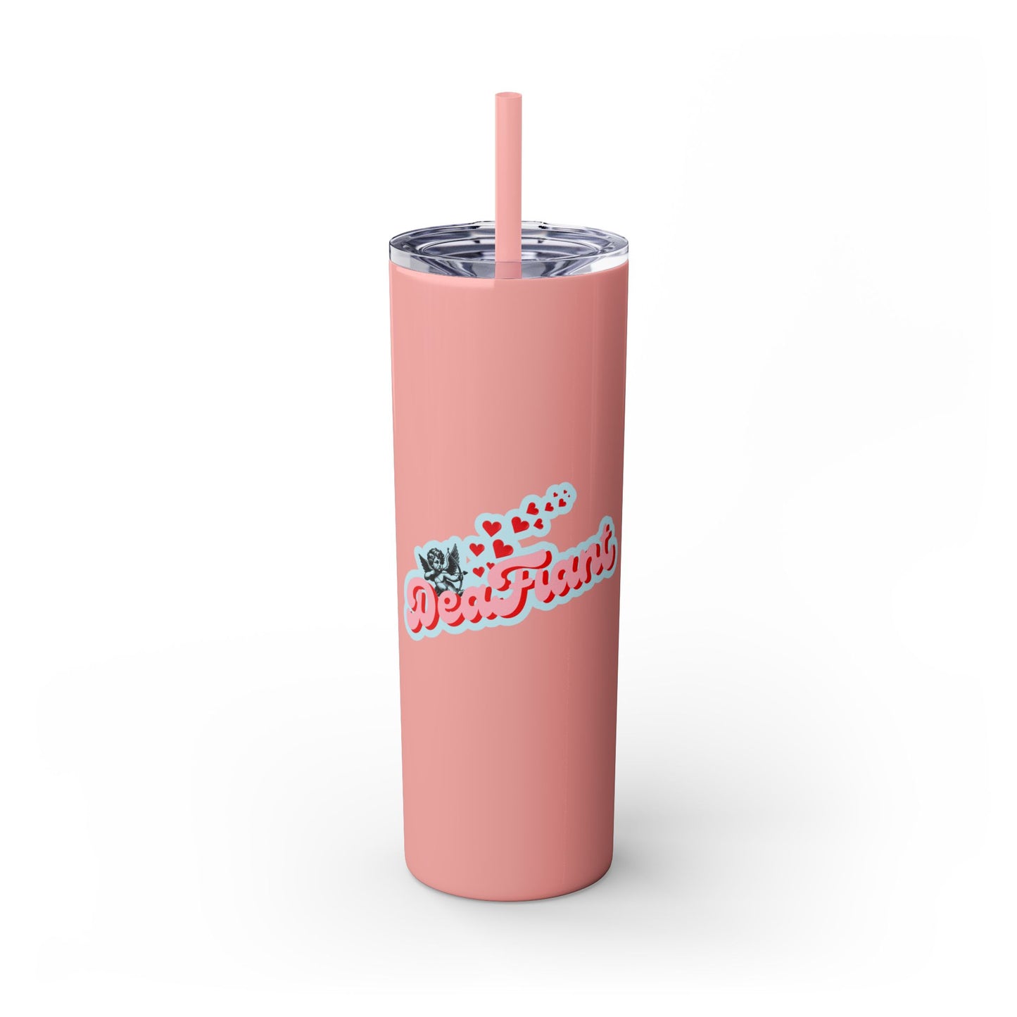 DEAFIANT The Deaf Lover Girl Skinny Tumbler with Straw, 20oz