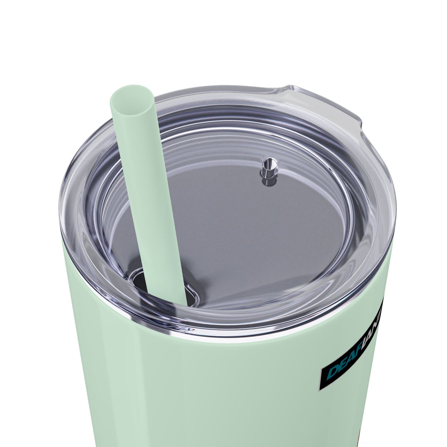 DEAFIANT Deaf AF Skinny Tumbler with Straw, 20oz