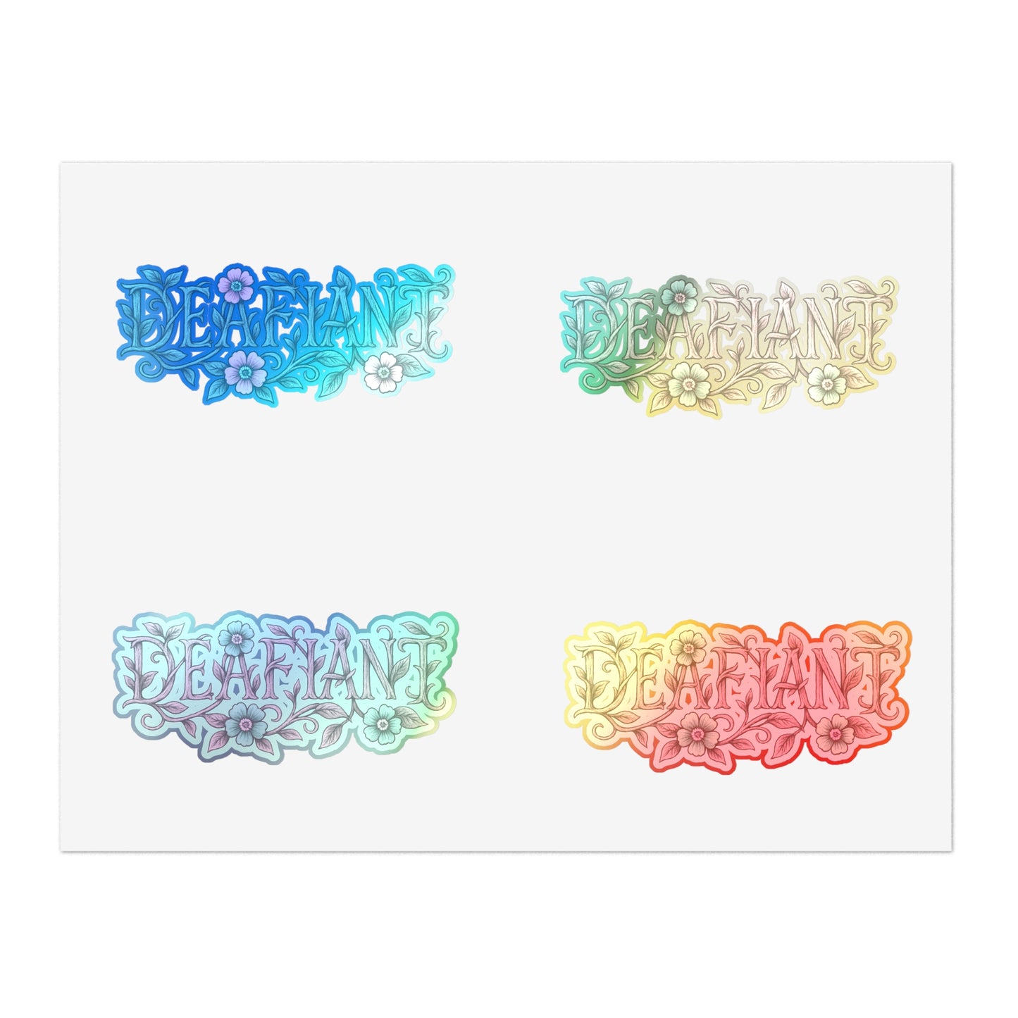 "Rooted Rebels" – The Pink Llama x DEAFIANT Floral Collab Tee Sticker Sheets | Inspirational Decals for Scrapbooking, Journaling, Gift Wrapping, Decor, & More