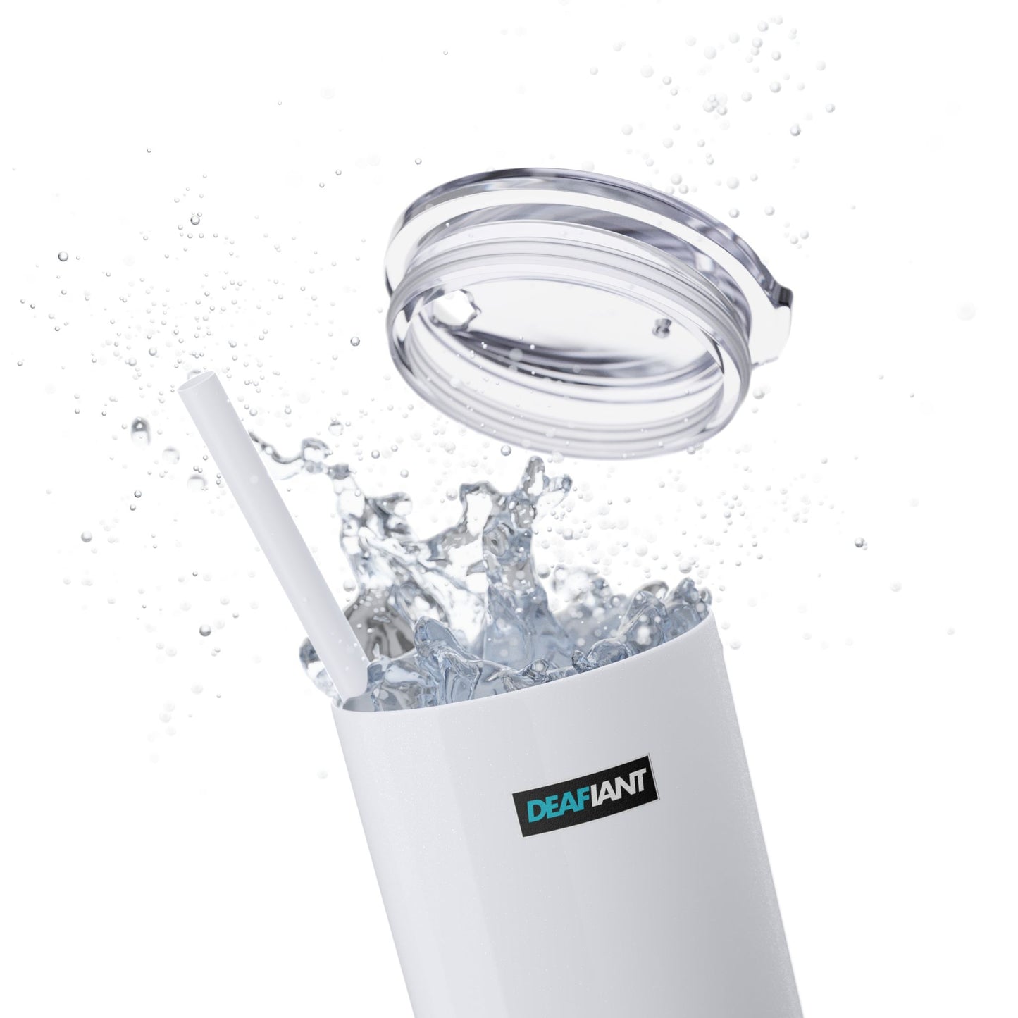 DEAFIANT Deaf AF Skinny Tumbler with Straw, 20oz
