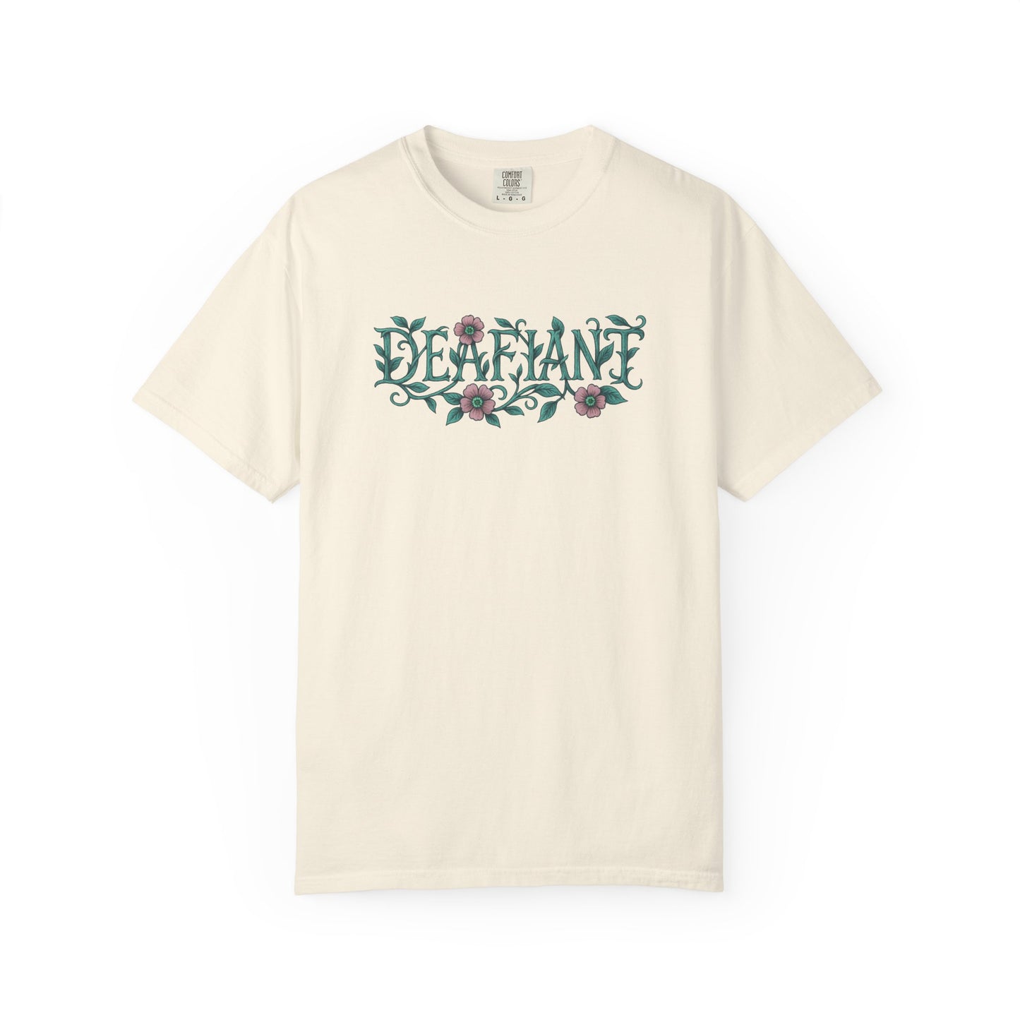 "Rooted Rebels β The Pink Llama x DEAFIANT Floral Collab Tee Unisex T-Shirt