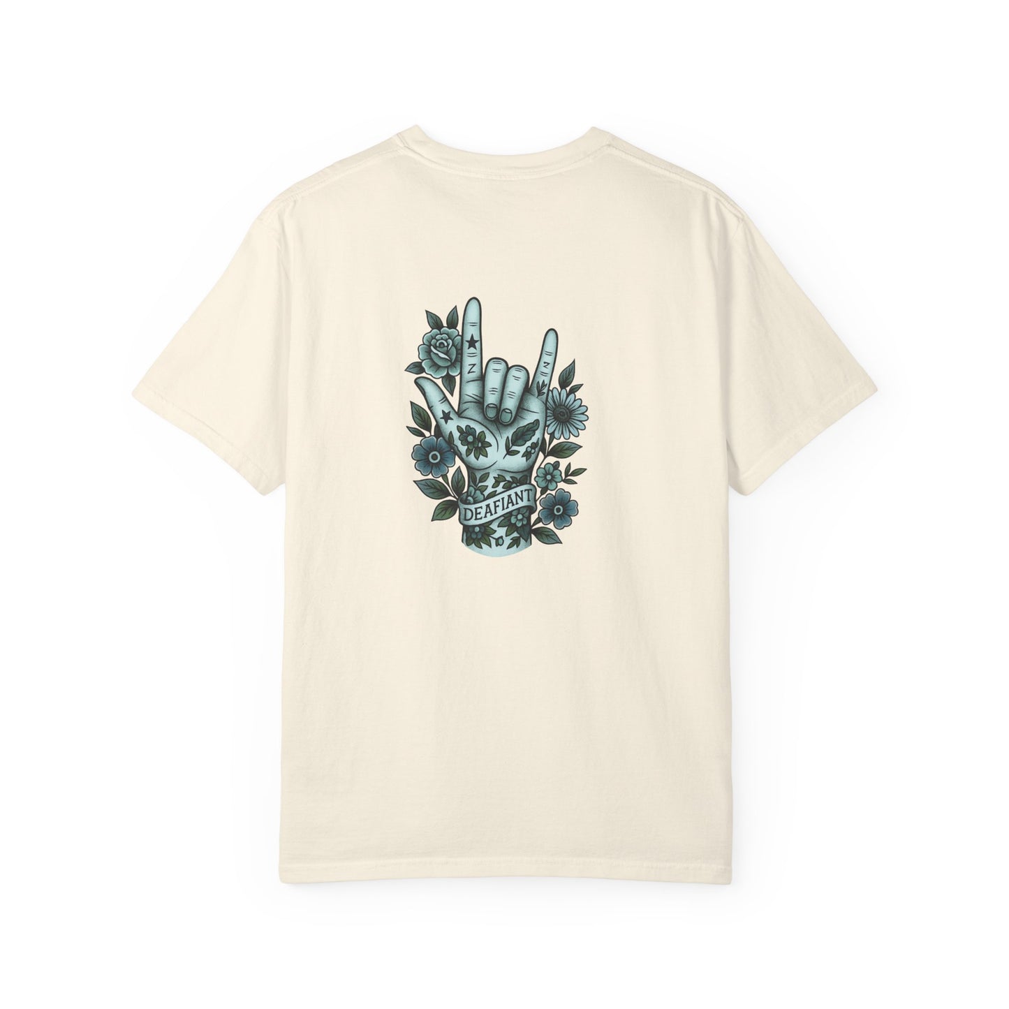 "Rooted Rebels β The Pink Llama x DEAFIANT Floral Collab Tee Unisex T-Shirt