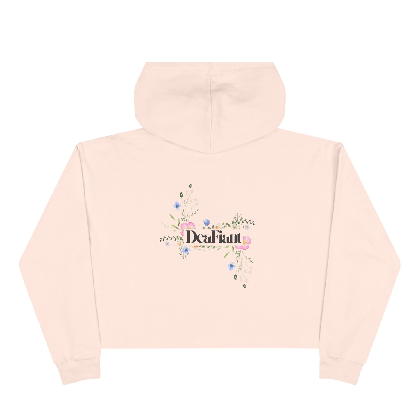 DEAFIANT She Blooms Floral Crop Hoodie