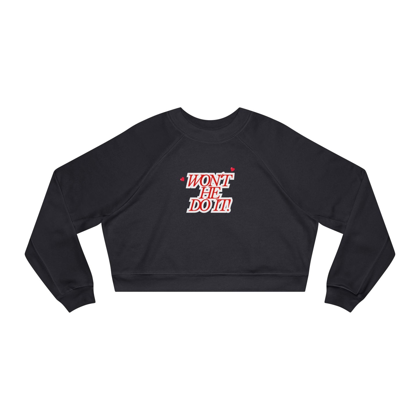 DEAFIANT Won’t He Do It! – Praise & Power Women's Cropped Fleece Pullover