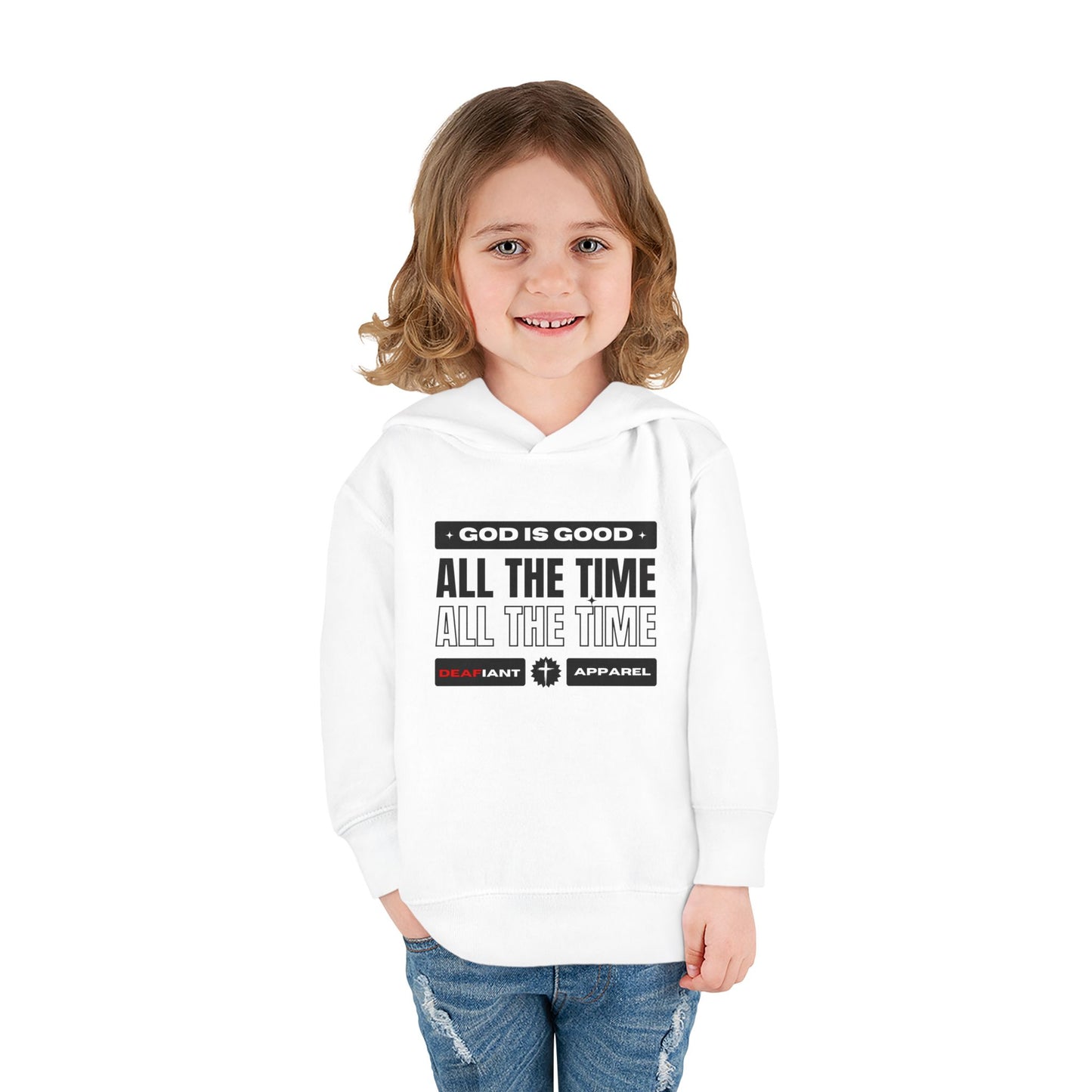 DEAFIANT KIDS | God Is Good – All the Time! Kids Praise Hoodie | Unisex