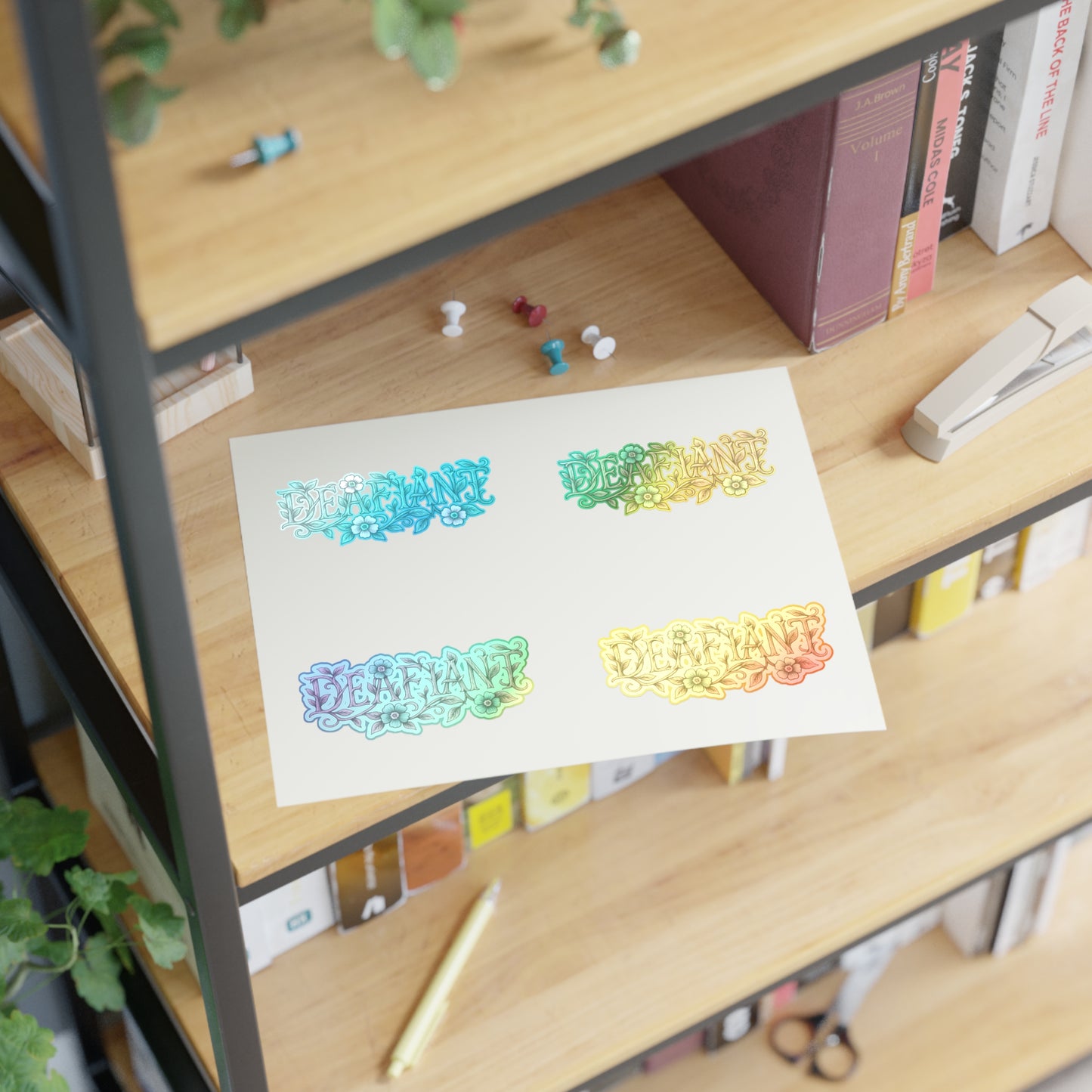 "Rooted Rebels" – The Pink Llama x DEAFIANT Floral Collab Tee Sticker Sheets | Inspirational Decals for Scrapbooking, Journaling, Gift Wrapping, Decor, & More
