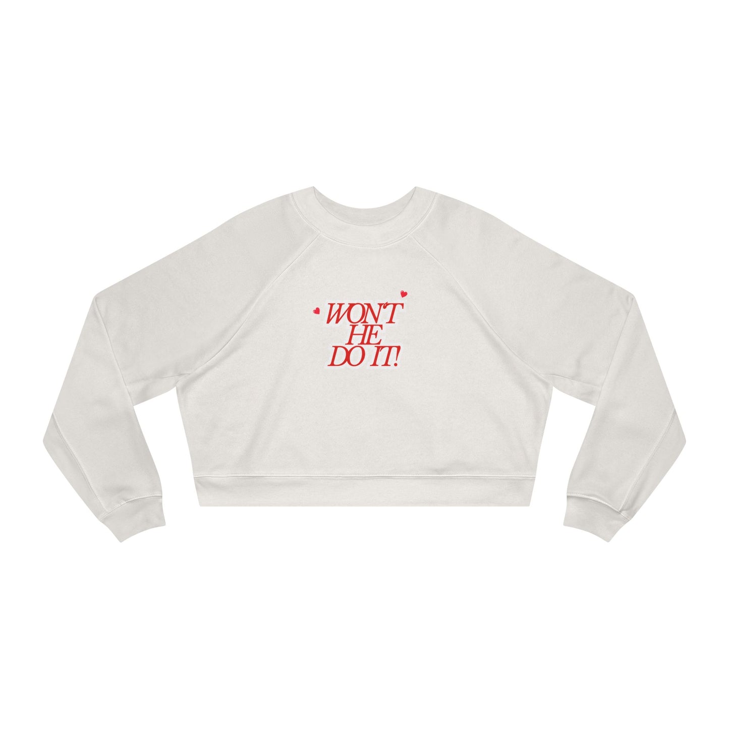 DEAFIANT Won’t He Do It! – Praise & Power Women's Cropped Fleece Pullover