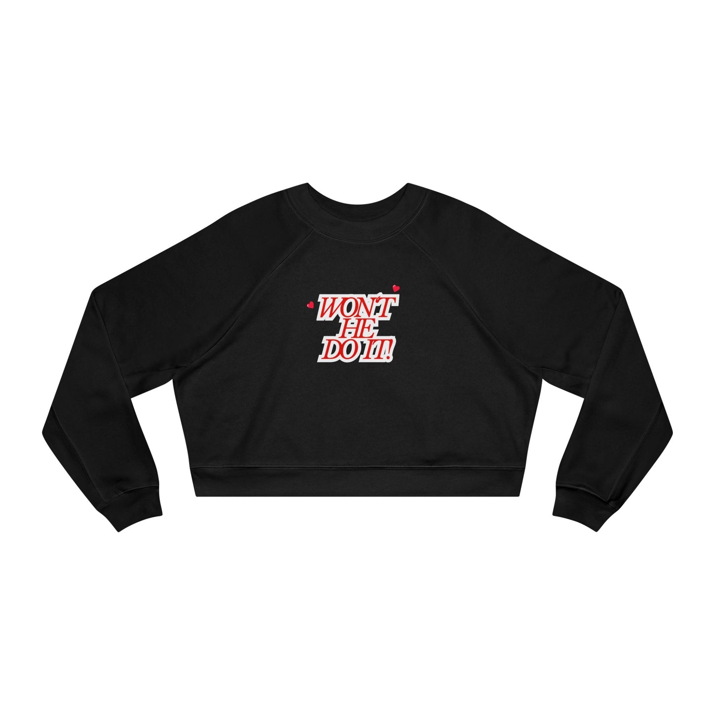 DEAFIANT Won’t He Do It! – Praise & Power Women's Cropped Fleece Pullover