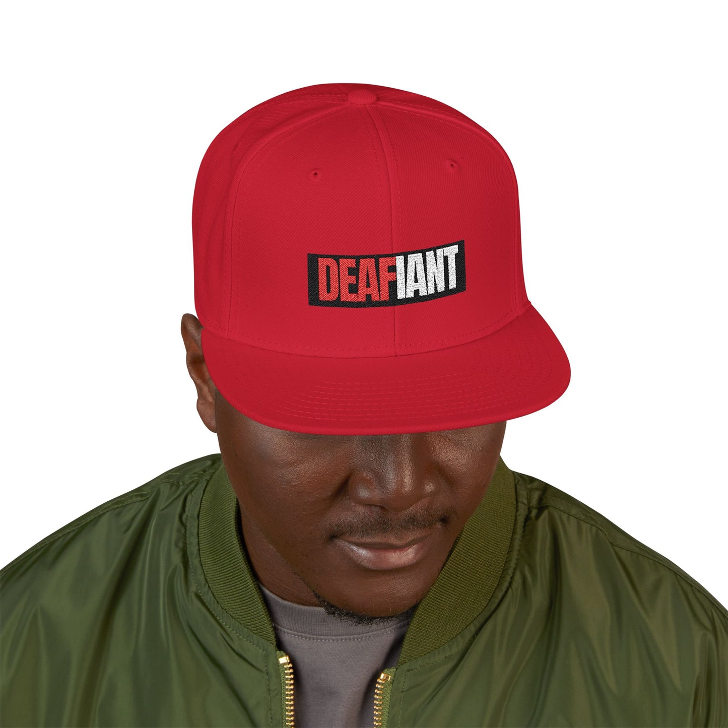 DEAFIANT Deaf OG Embroidered Snapback Hat