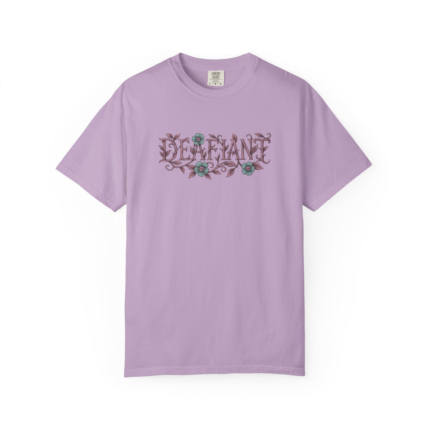 "Rooted & Rebellious" β The Pink Llama x DEAFIANT Floral Collab Tee | Unisex Garment-Dyed T-shirt
