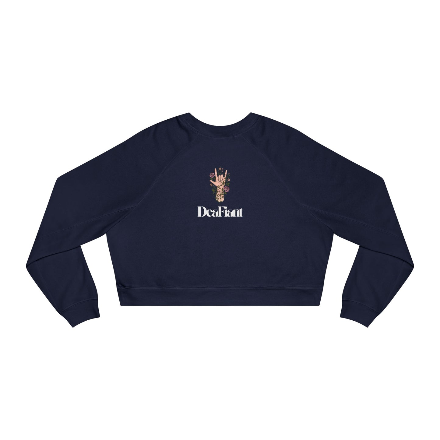 DEAFIANT Won’t He Do It! – Praise & Power Women's Cropped Fleece Pullover