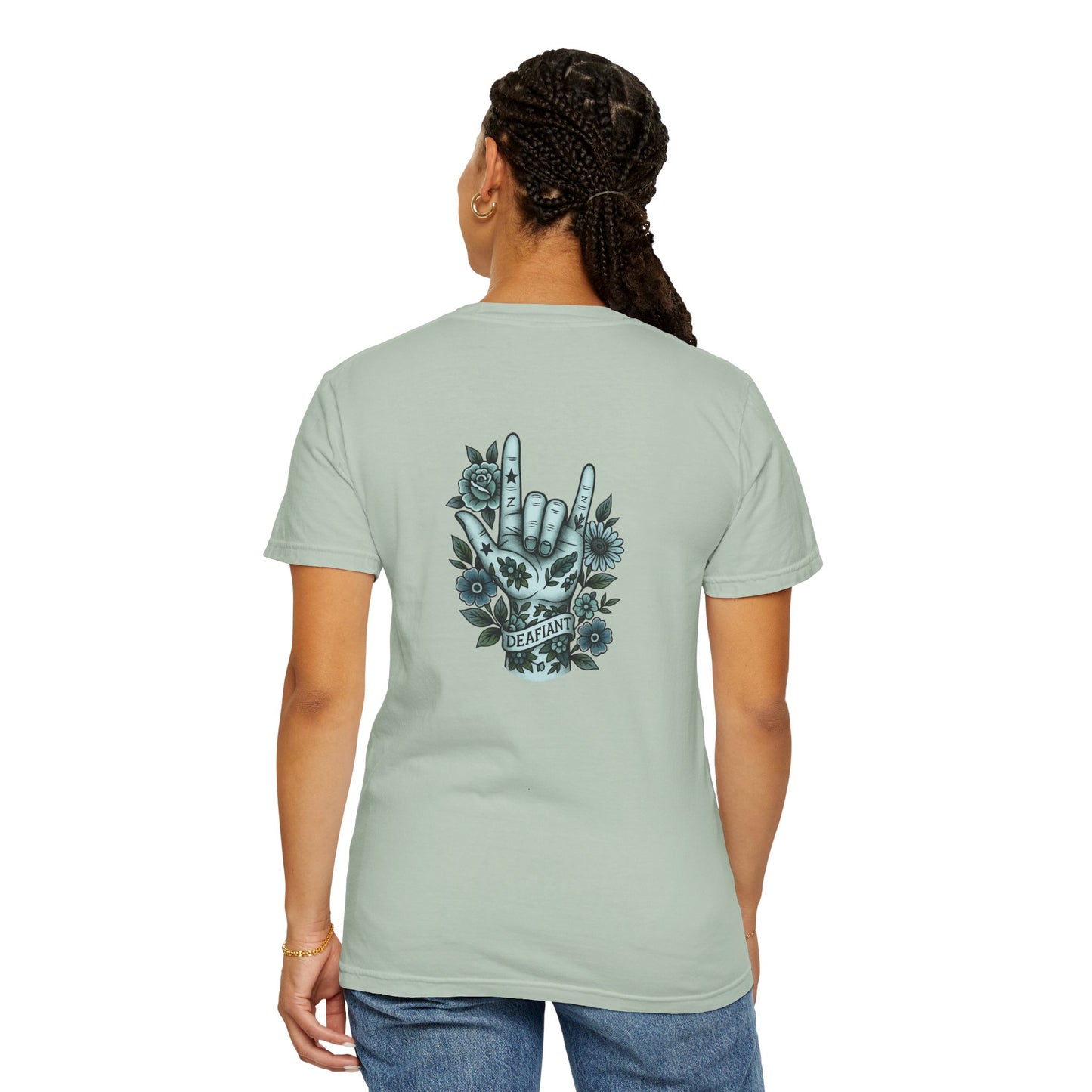 "Rooted Rebels β The Pink Llama x DEAFIANT Floral Collab Tee Unisex T-Shirt