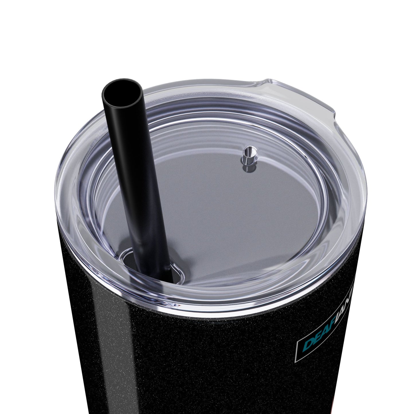 DEAFIANT Deaf AF Skinny Tumbler with Straw, 20oz