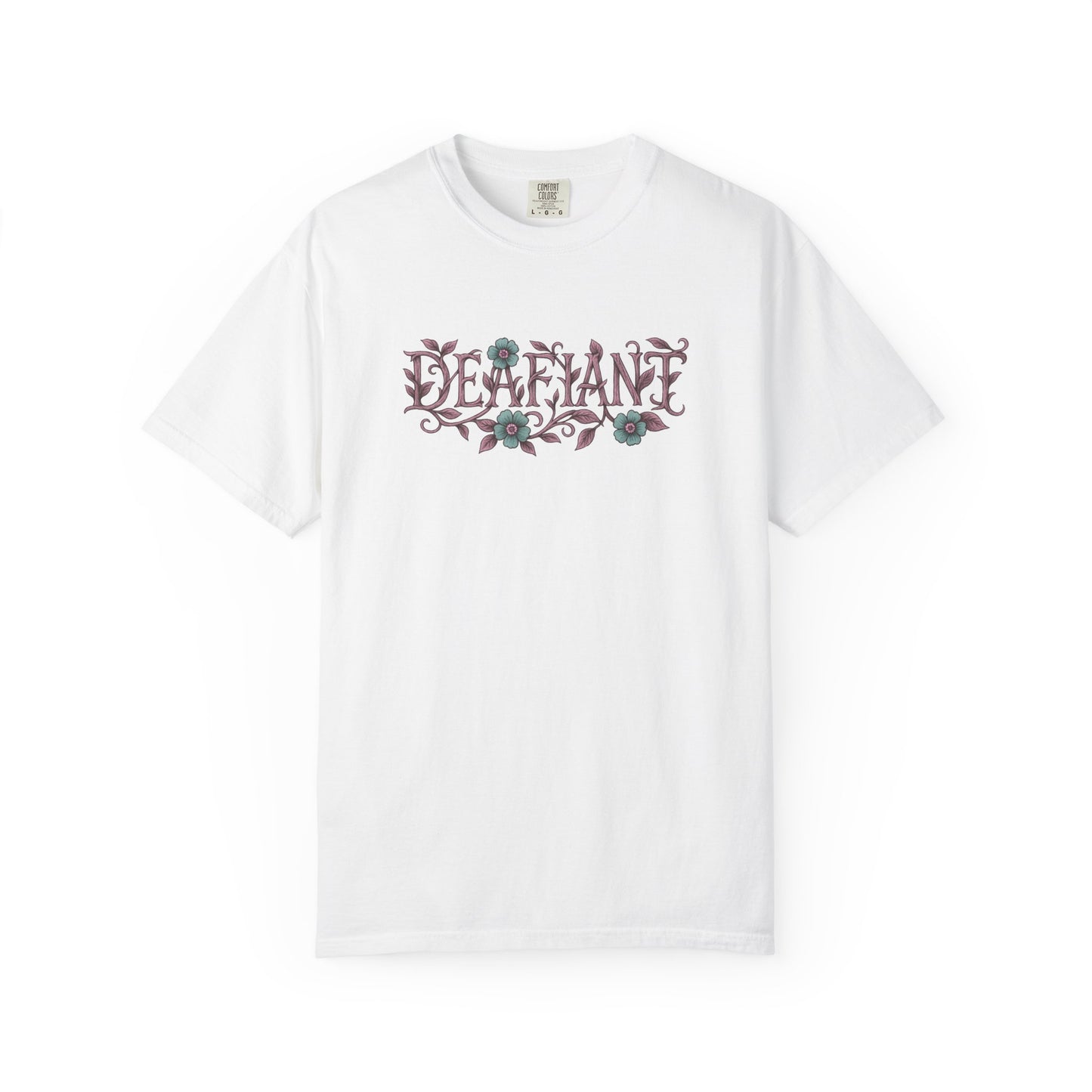 "Rooted & Rebellious" β The Pink Llama x DEAFIANT Floral Collab Tee | Unisex Garment-Dyed T-shirt