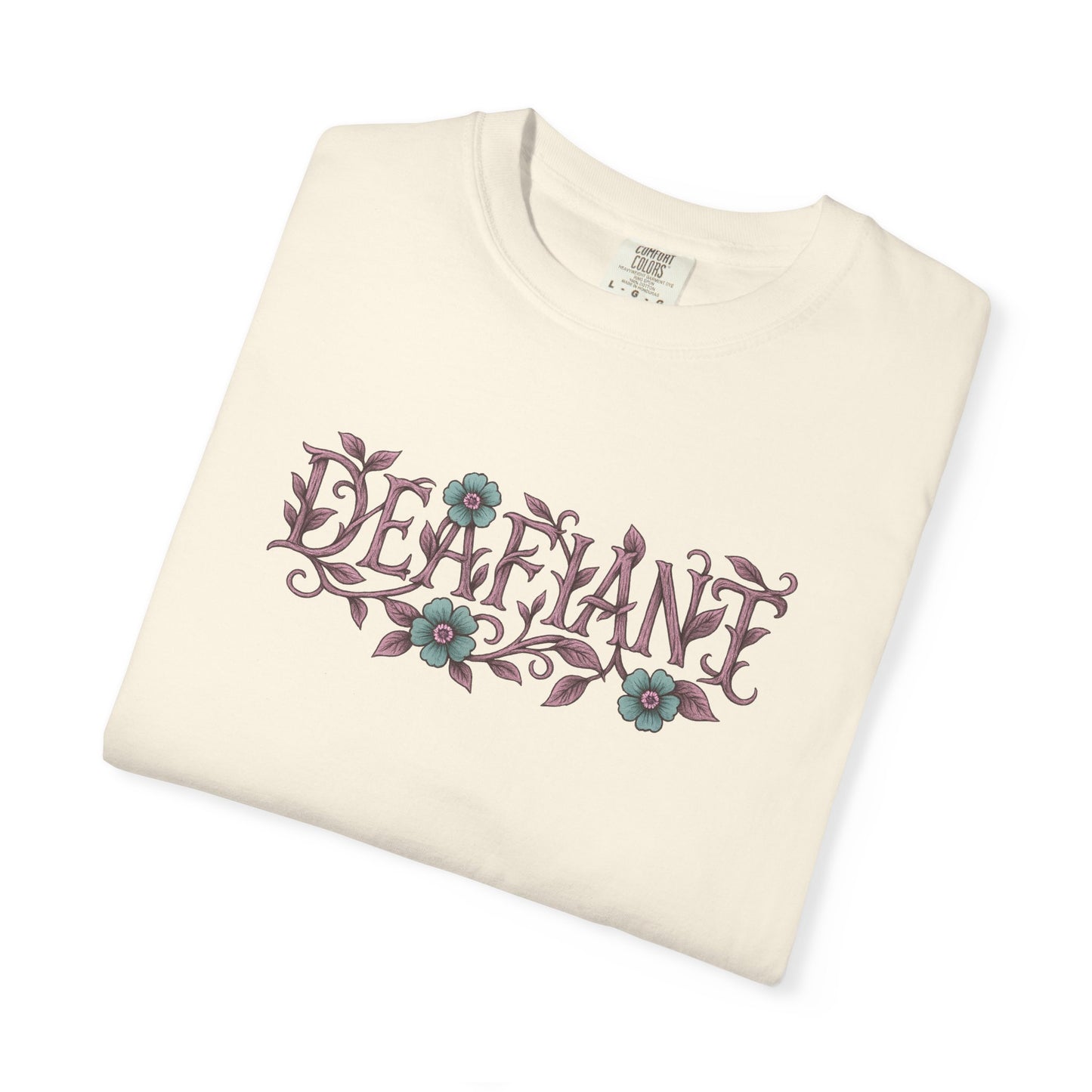 "Rooted & Rebellious" β The Pink Llama x DEAFIANT Floral Collab Tee | Unisex Garment-Dyed T-shirt