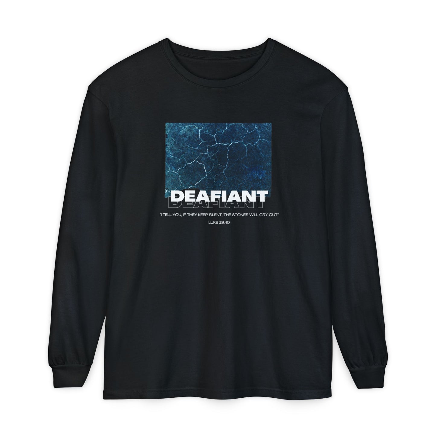 DEAFIANT Stones Cry Out | Garment-Dyed Long Sleeve T-Shirt