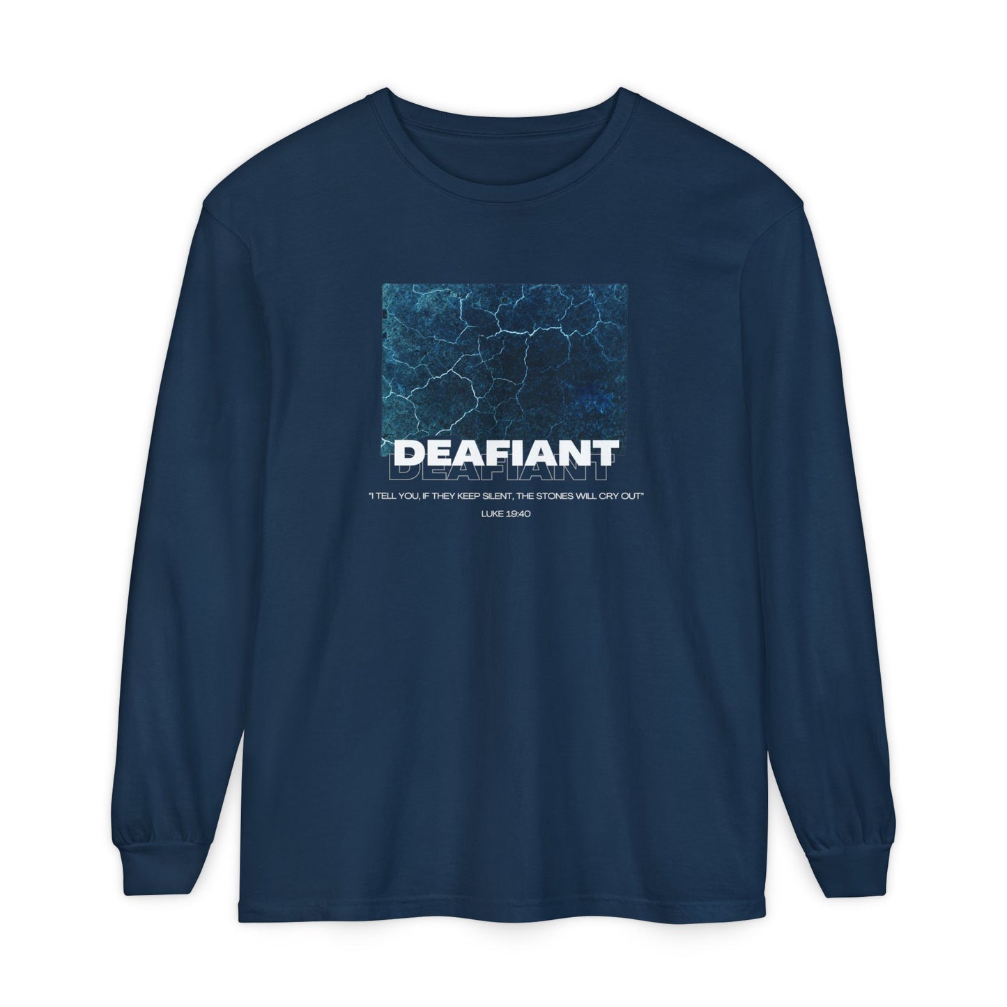 DEAFIANT Stones Cry Out | Garment-Dyed Long Sleeve T-Shirt