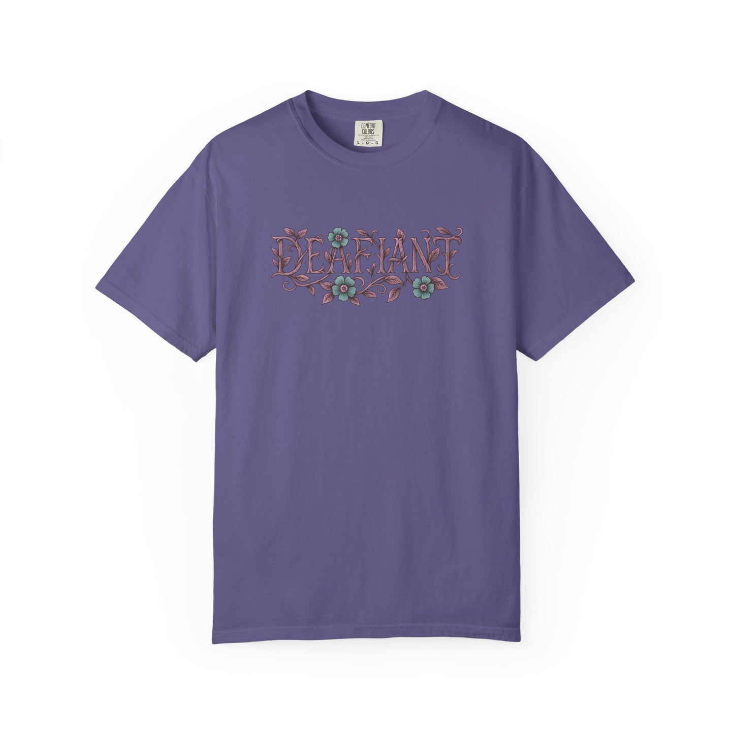 "Rooted & Rebellious" β The Pink Llama x DEAFIANT Floral Collab Tee | Unisex Garment-Dyed T-shirt