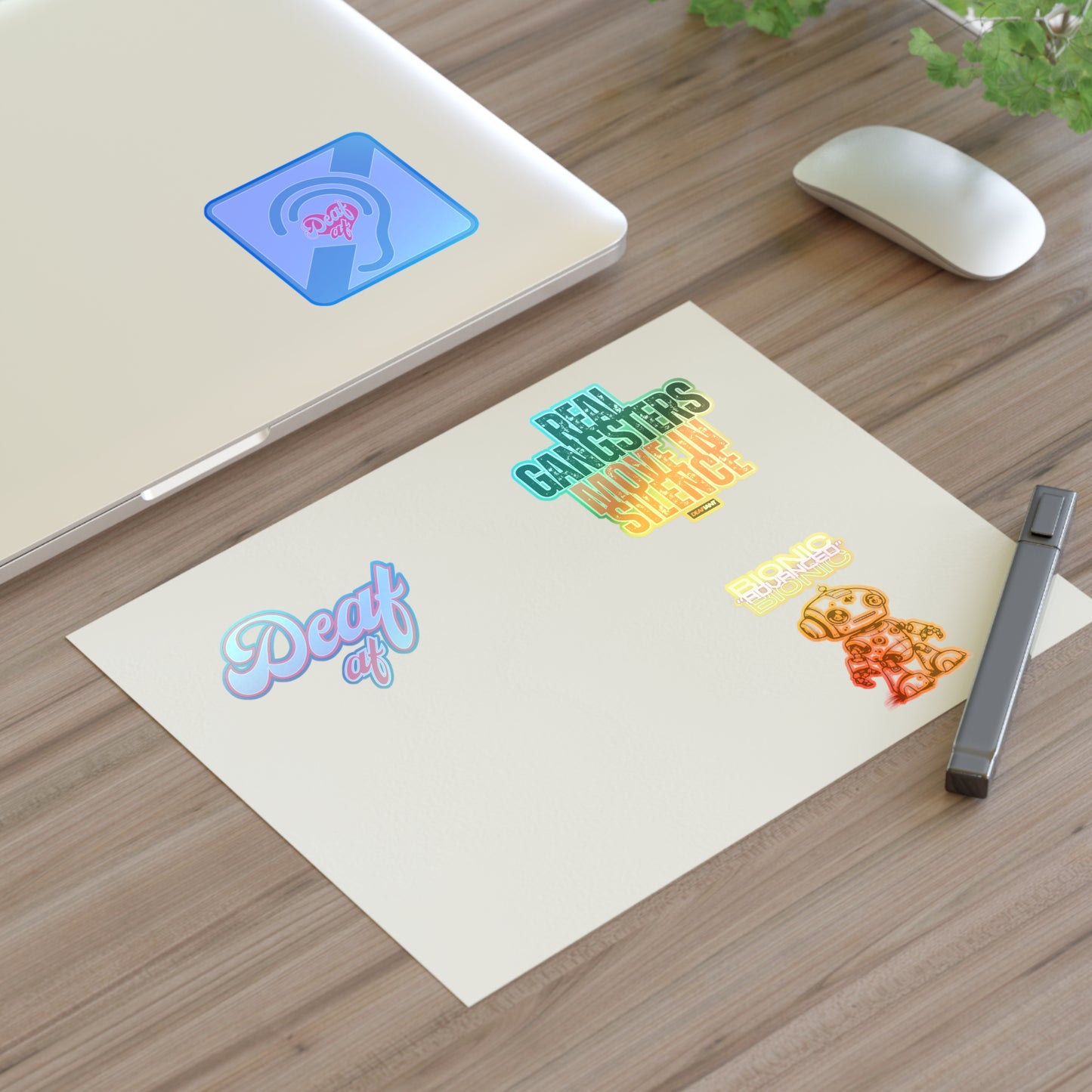 DEAFIANT Identity Sticker Pack – “Deaf AF + Tech & Truth” Series | Unique Designs for Personalizing Laptops, Notebooks, Gifts, and More!
