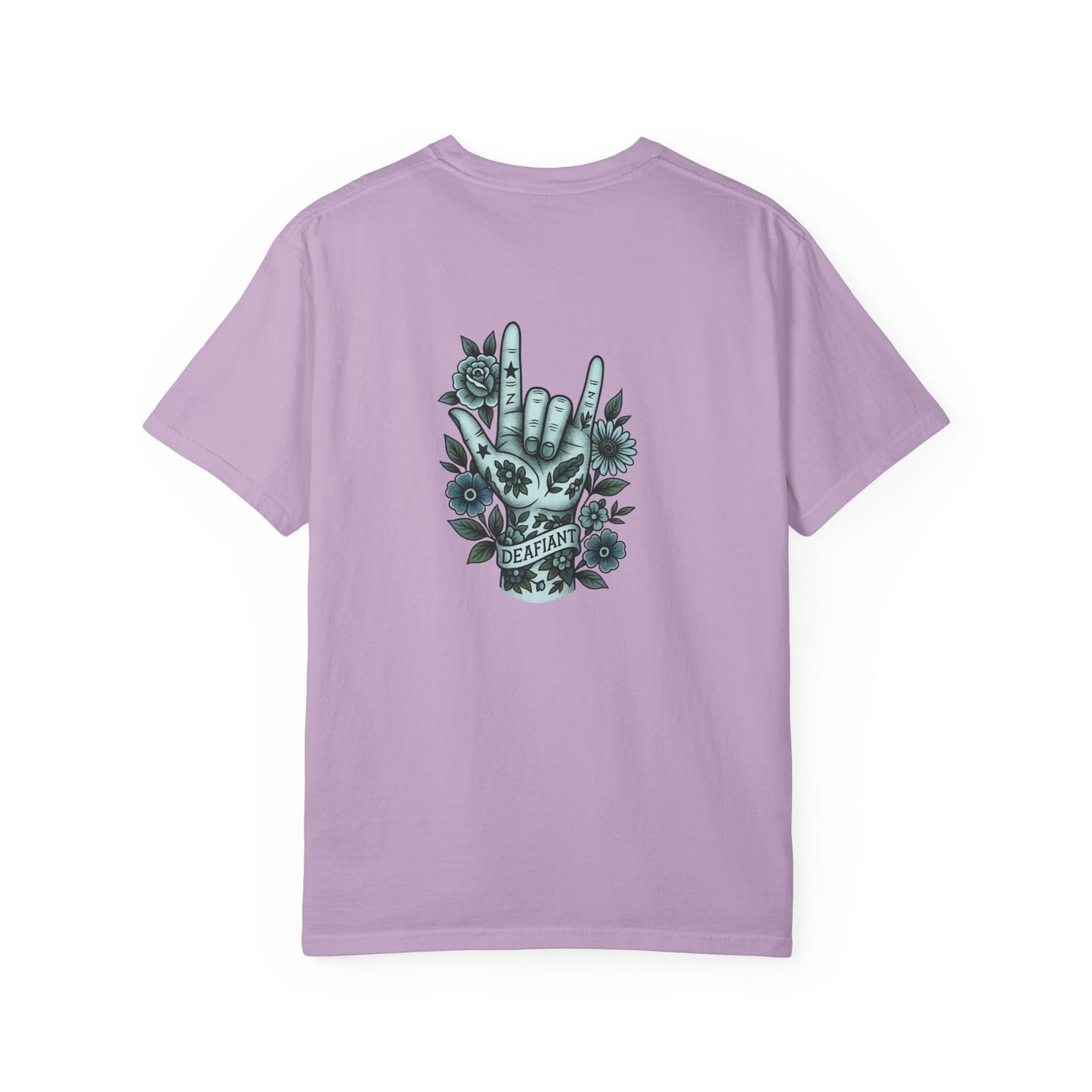 "Rooted Rebels β The Pink Llama x DEAFIANT Floral Collab Tee Unisex T-Shirt