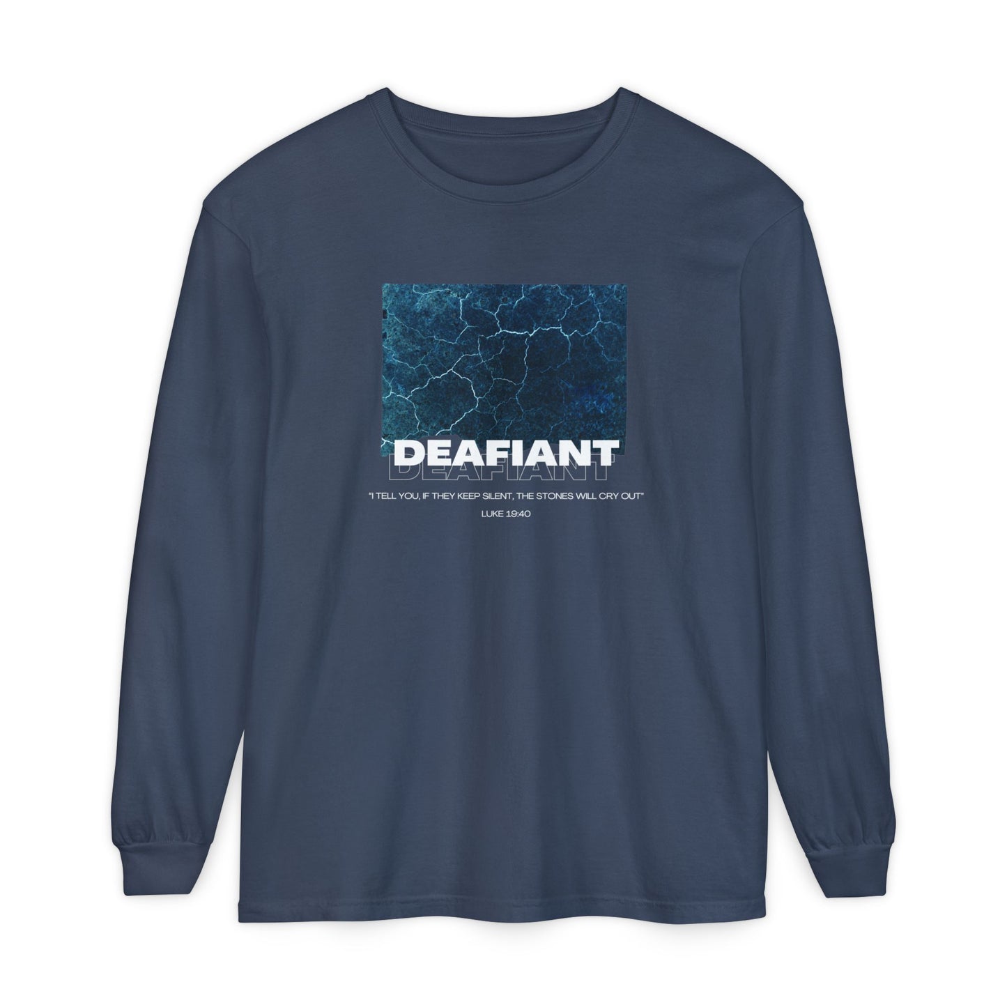 DEAFIANT Stones Cry Out | Garment-Dyed Long Sleeve T-Shirt