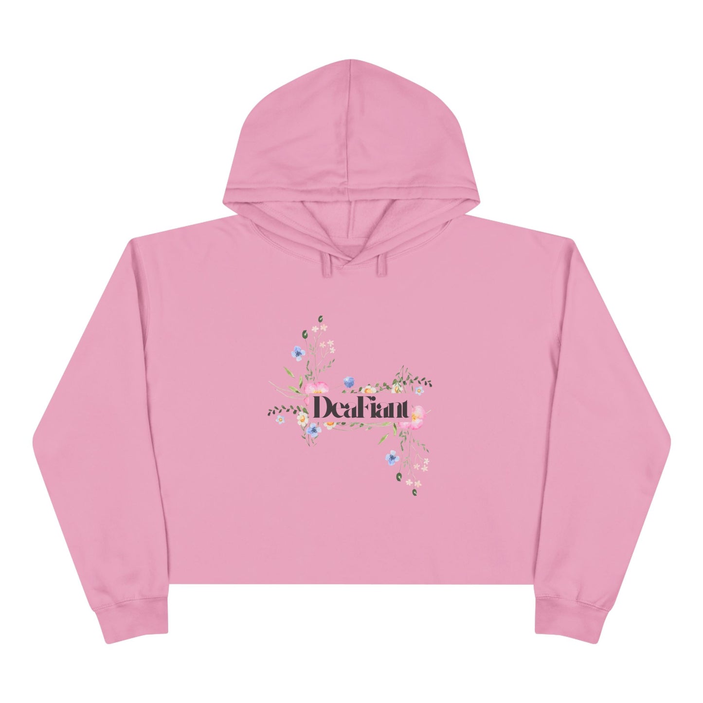 DEAFIANT She Blooms Floral Crop Hoodie