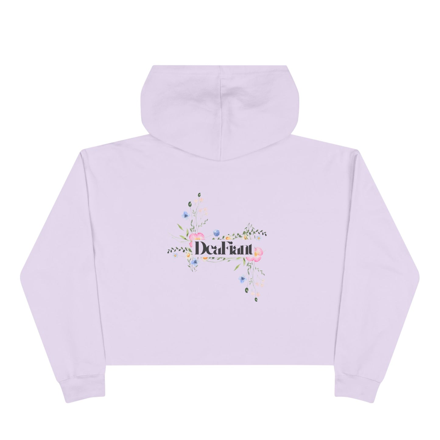 DEAFIANT She Blooms Floral Crop Hoodie