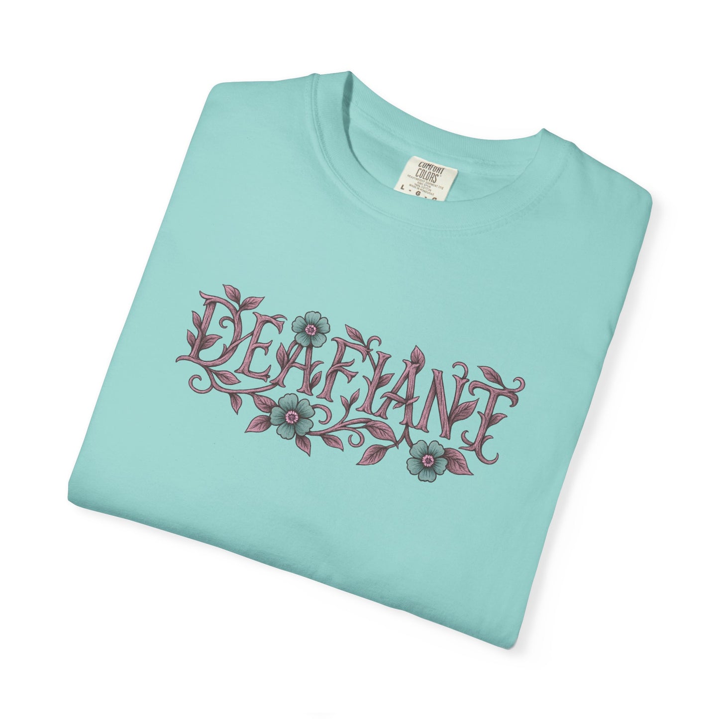 "Rooted & Rebellious" β The Pink Llama x DEAFIANT Floral Collab Tee | Unisex Garment-Dyed T-shirt