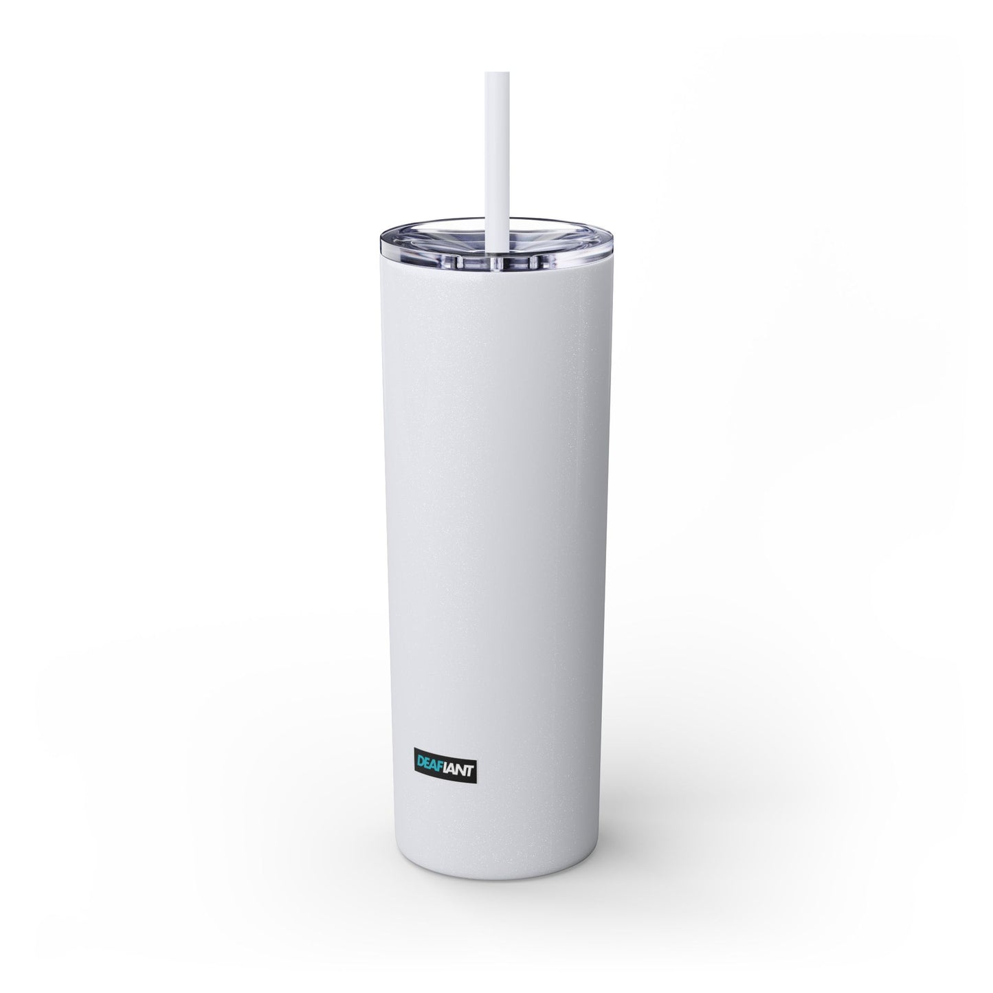 DEAFIANT Deaf AF Skinny Tumbler with Straw, 20oz