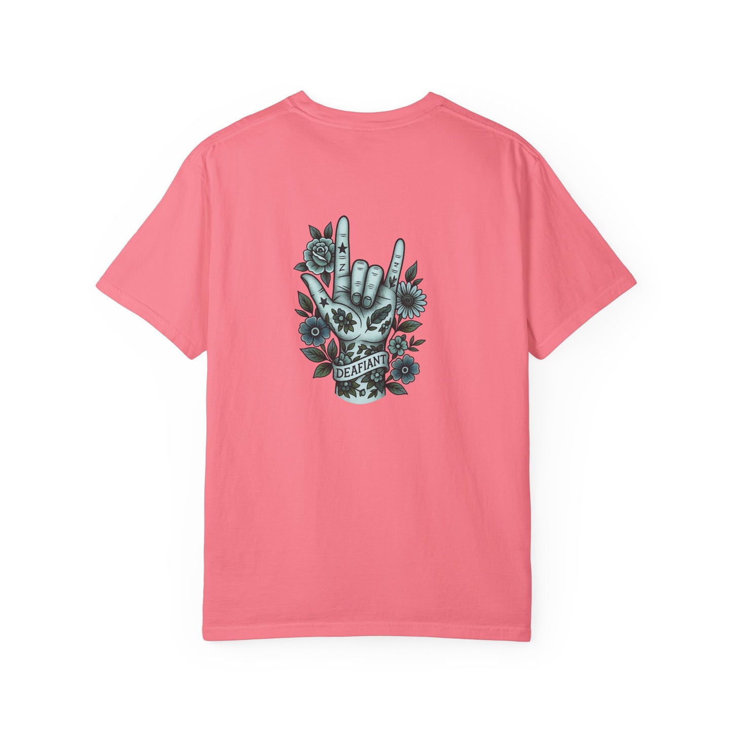 "Rooted Rebels β The Pink Llama x DEAFIANT Floral Collab Tee Unisex T-Shirt
