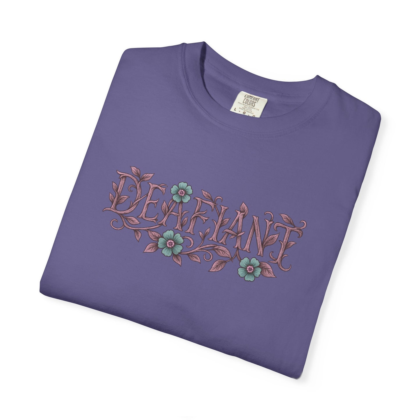 "Rooted & Rebellious" β The Pink Llama x DEAFIANT Floral Collab Tee | Unisex Garment-Dyed T-shirt
