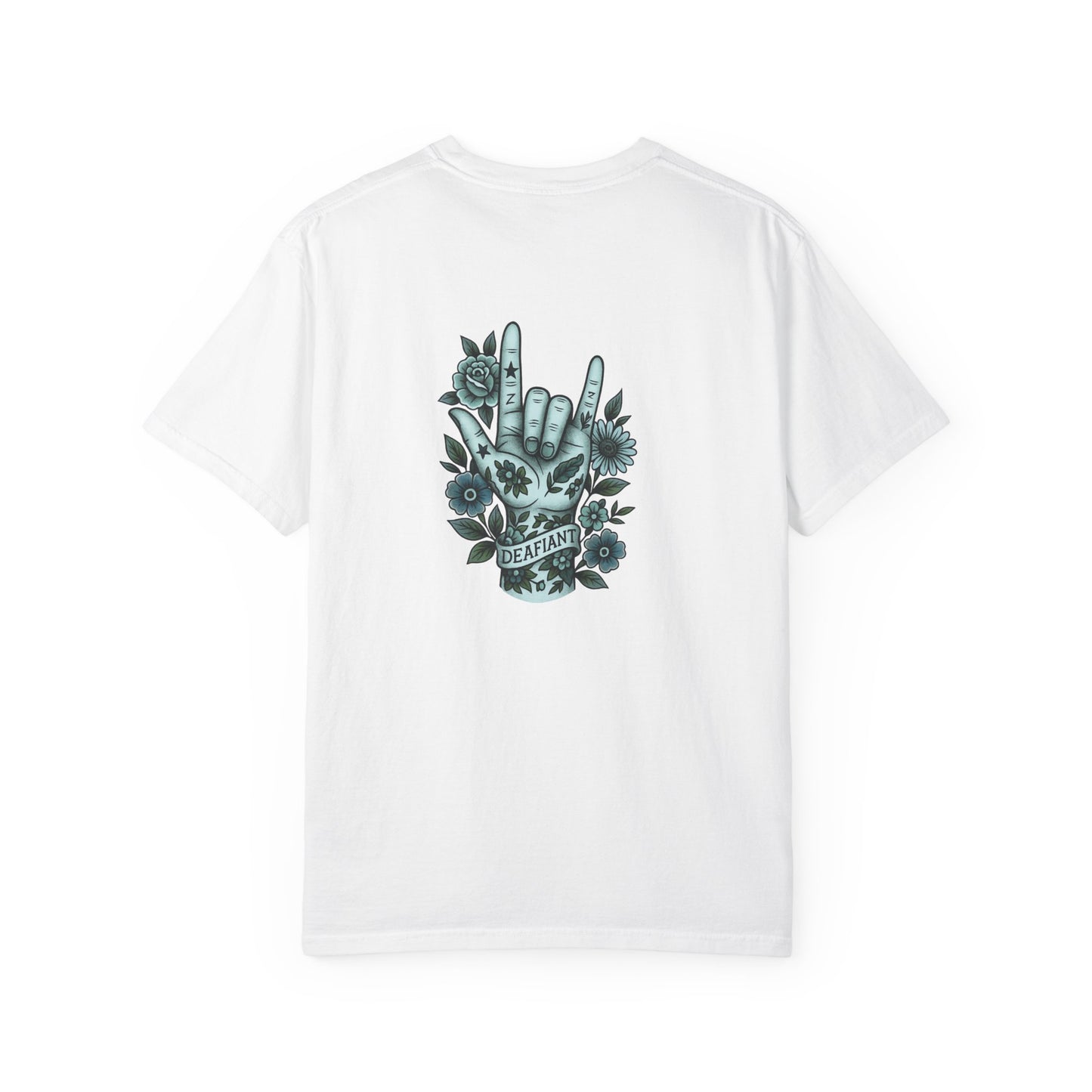 "Rooted Rebels β The Pink Llama x DEAFIANT Floral Collab Tee Unisex T-Shirt