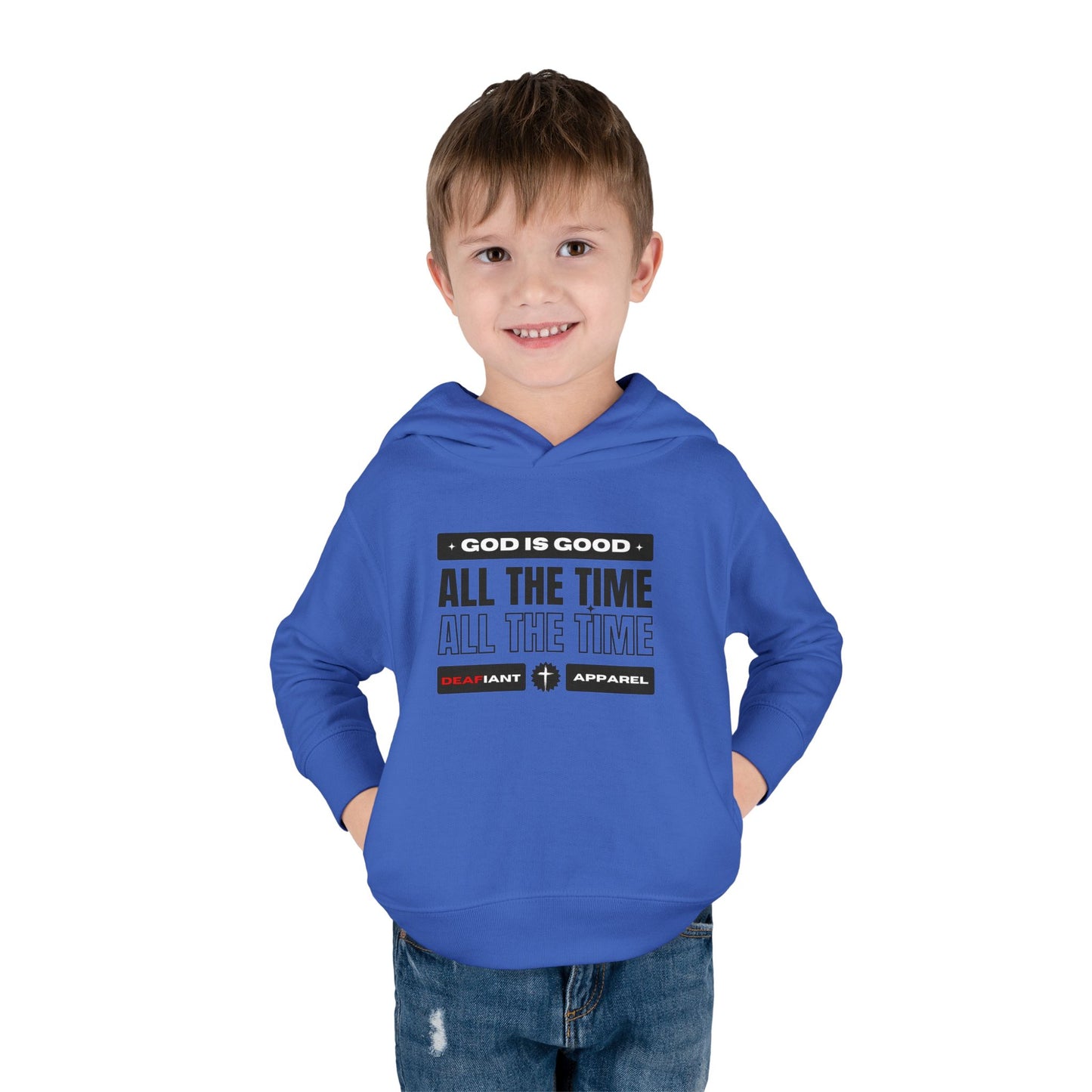 DEAFIANT KIDS | God Is Good – All the Time! Kids Praise Hoodie | Unisex