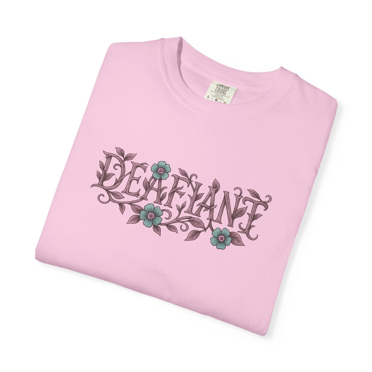 "Rooted & Rebellious" β The Pink Llama x DEAFIANT Floral Collab Tee | Unisex Garment-Dyed T-shirt