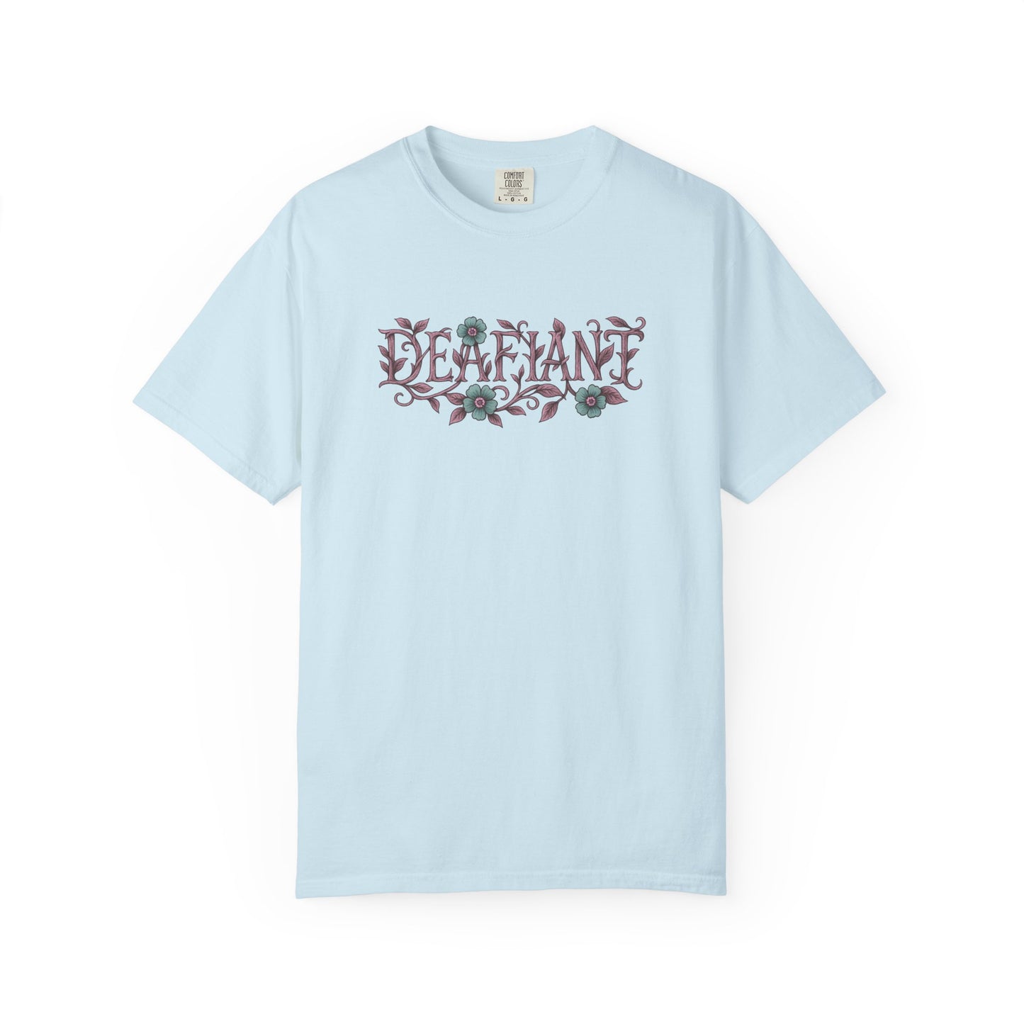 "Rooted & Rebellious" β The Pink Llama x DEAFIANT Floral Collab Tee | Unisex Garment-Dyed T-shirt