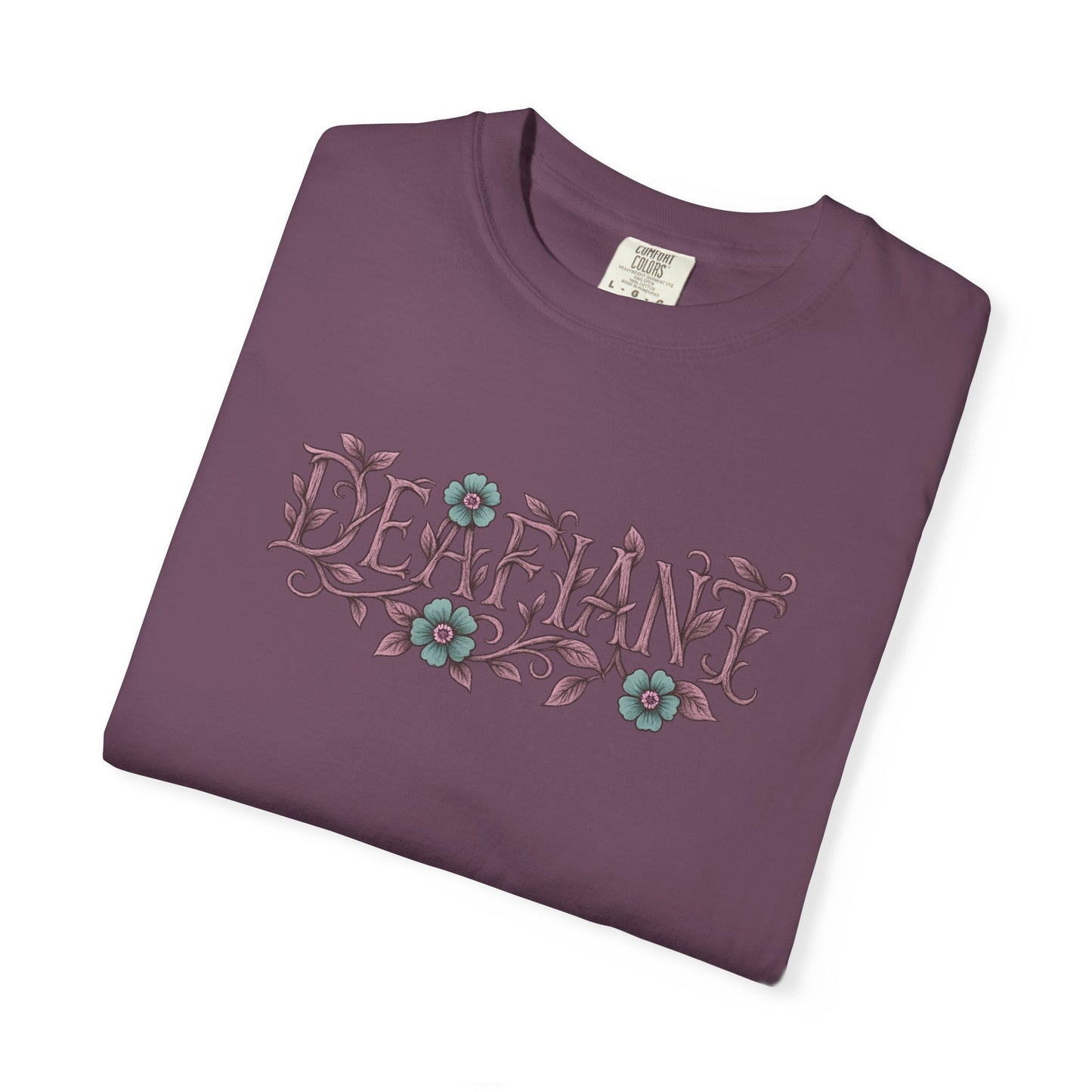 "Rooted & Rebellious" β The Pink Llama x DEAFIANT Floral Collab Tee | Unisex Garment-Dyed T-shirt