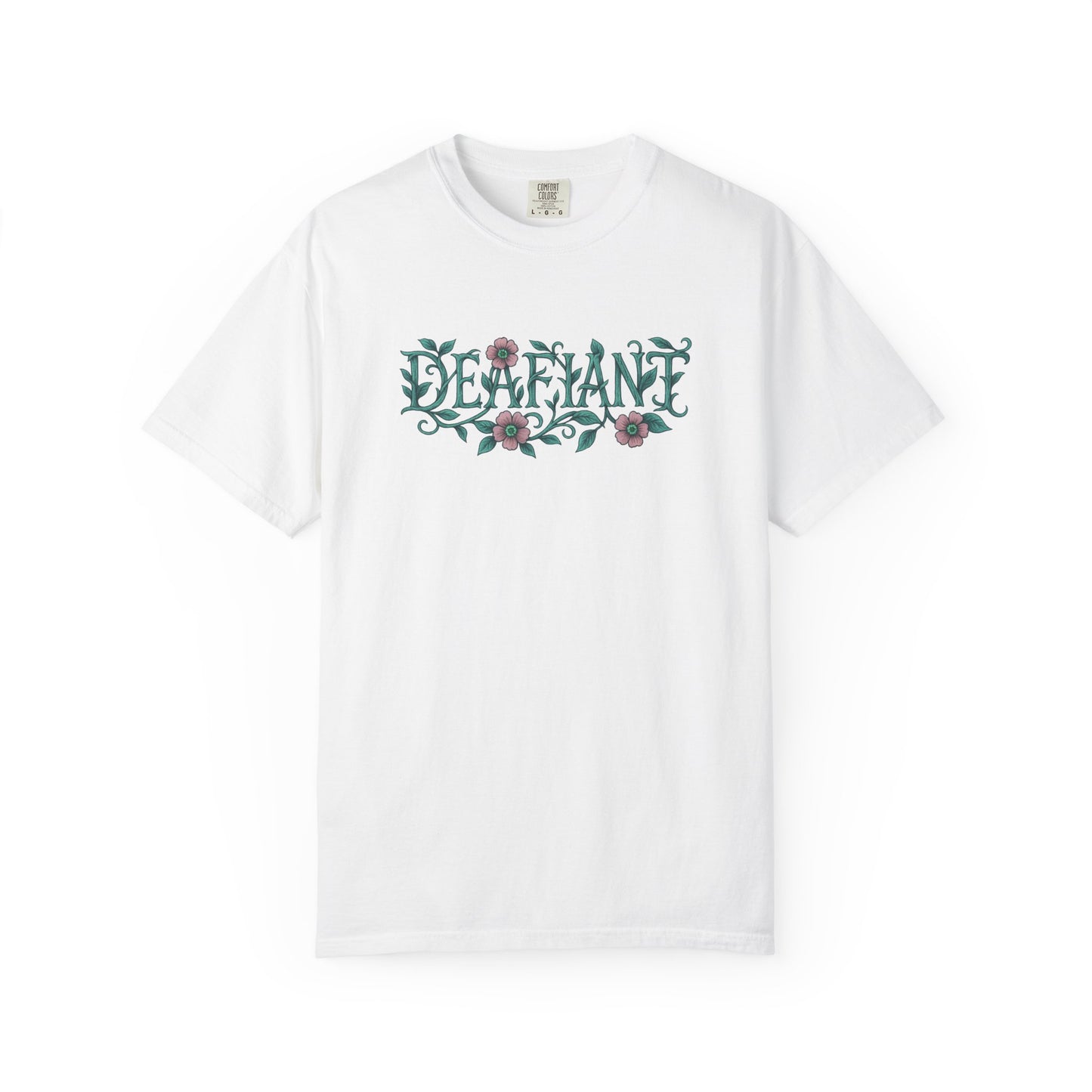 "Rooted Rebels β The Pink Llama x DEAFIANT Floral Collab Tee Unisex T-Shirt