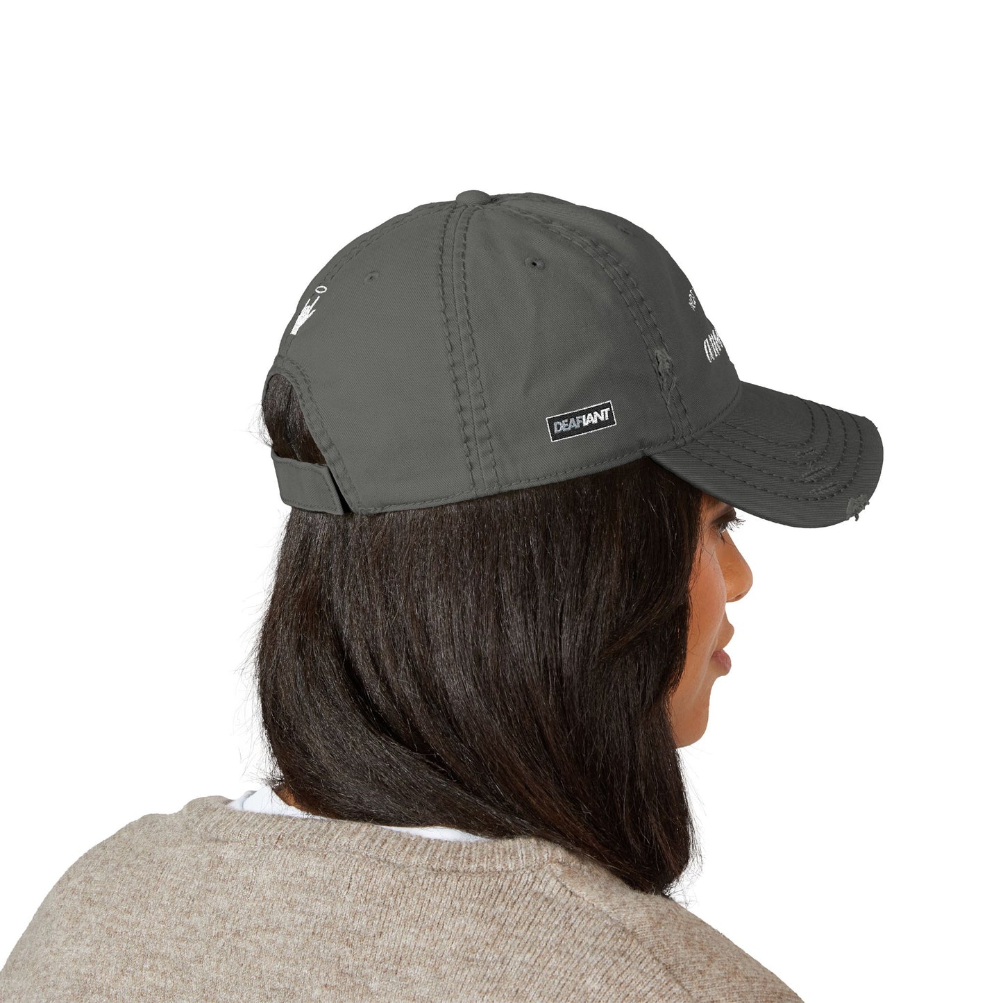 DEAFIANT The Anointed Cap | Distressed Dad Hat with Embroidery