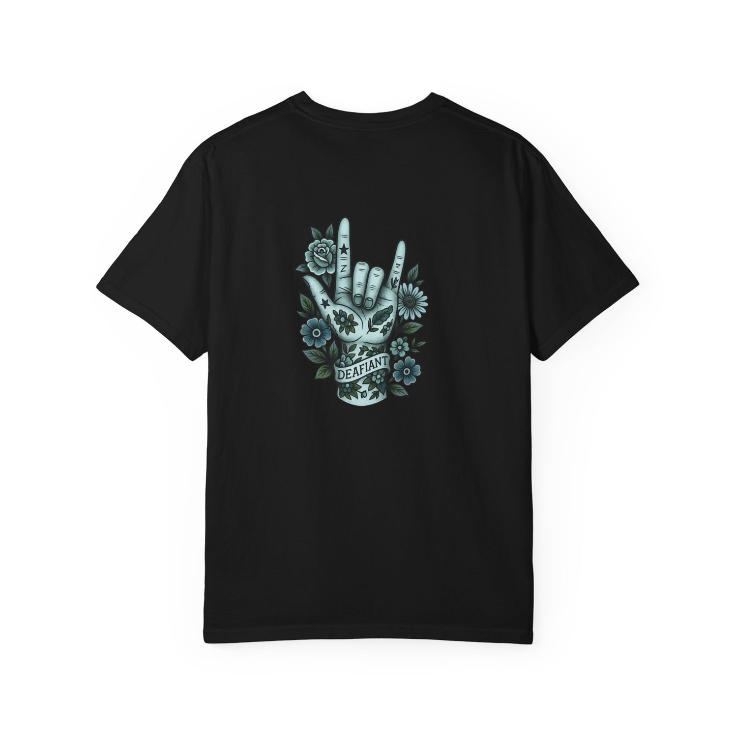 "Rooted Rebels β The Pink Llama x DEAFIANT Floral Collab Tee Unisex T-Shirt